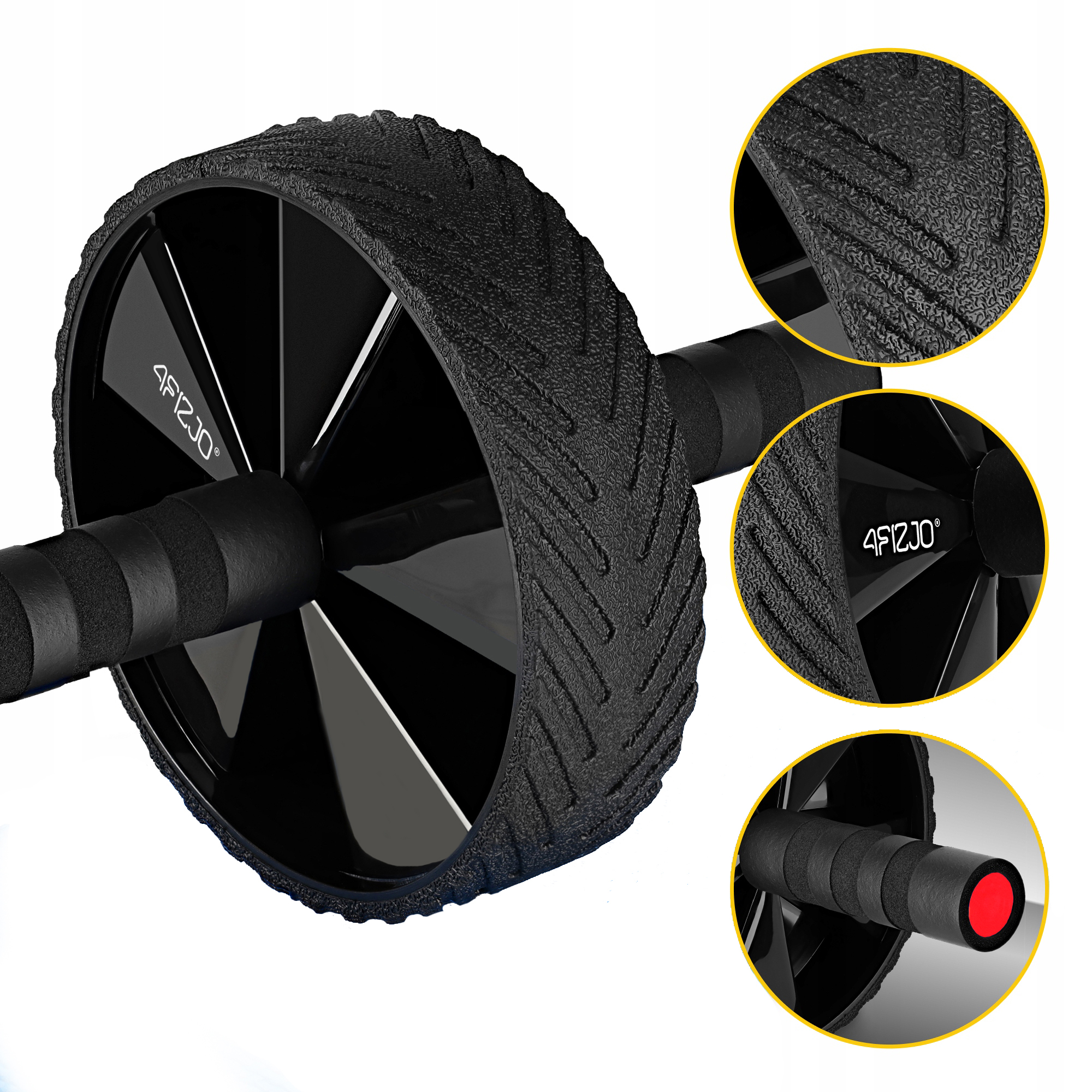 Ролик (гімнастичне колесо) для преса 4FIZJO Ab Wheel Black/Red (P-5907739311559) — фото 3