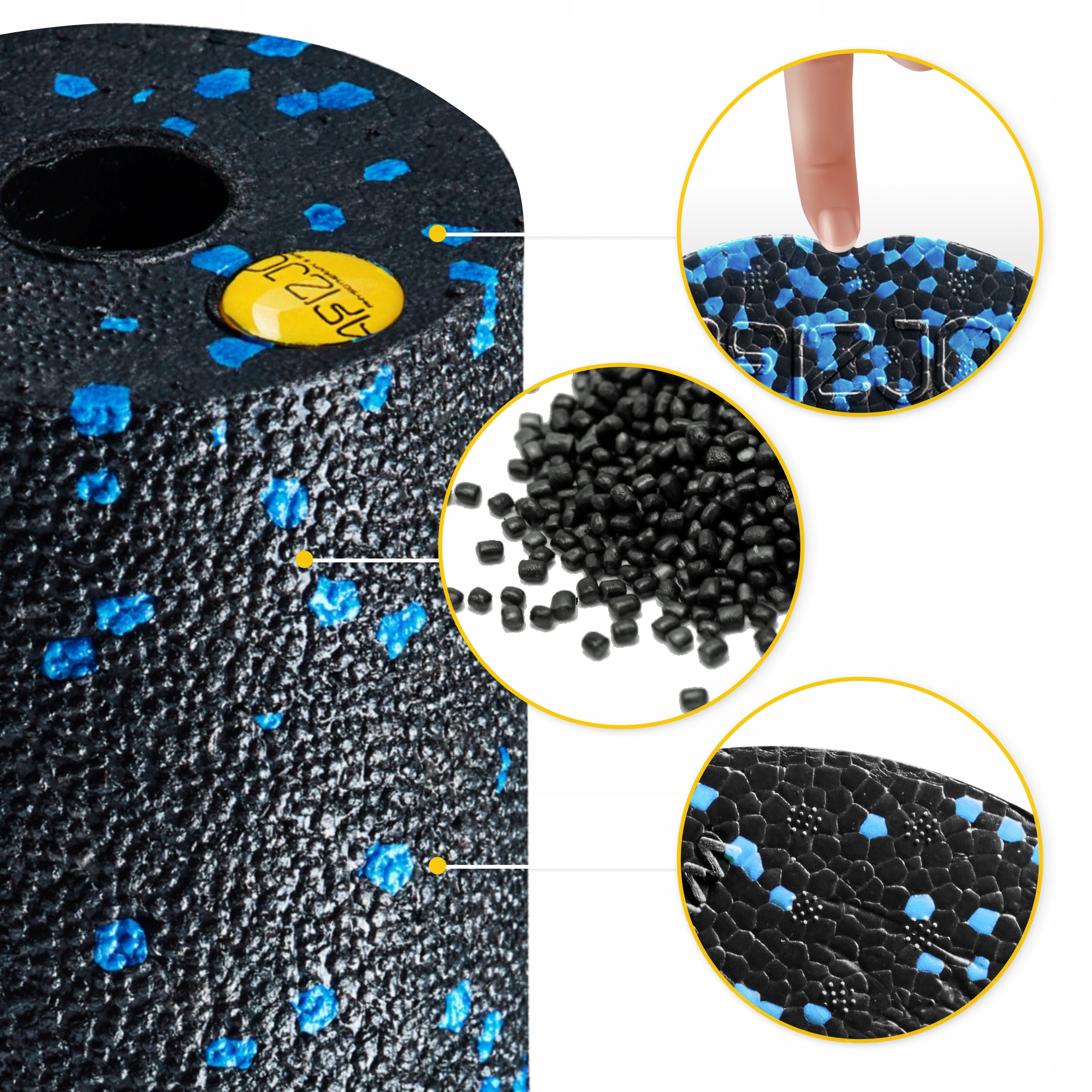 Масажний ролик 4FIZJO Mini Foam Roller 15 x 5.3 см (валик, роллер) Black/Blue (P-5907222931943) — фото 3