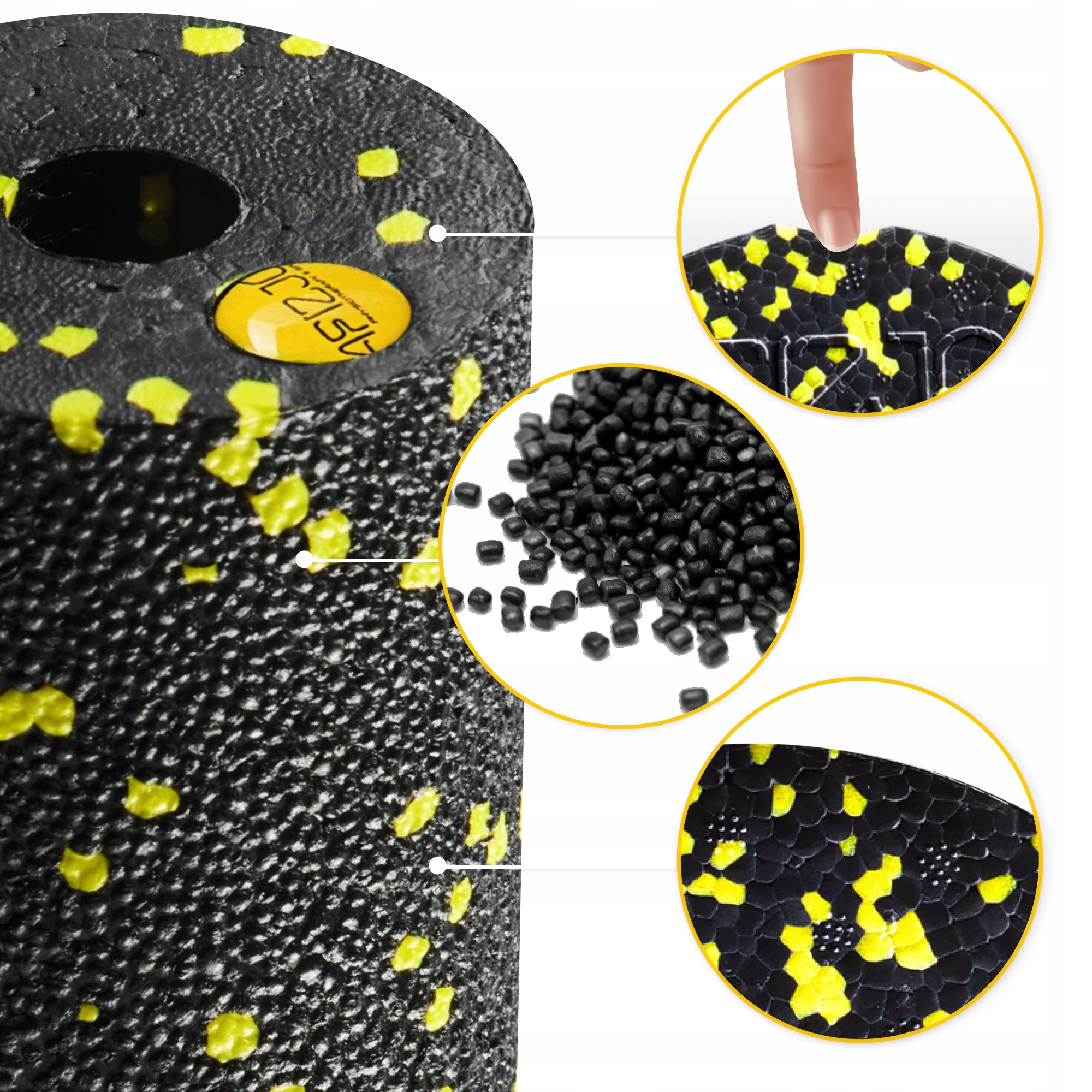Масажний ролик 4FIZJO Mini Foam Roller 15 x 5.3 см (валик, роллер) Black/Yellow (P-5907222931790) — фото 4