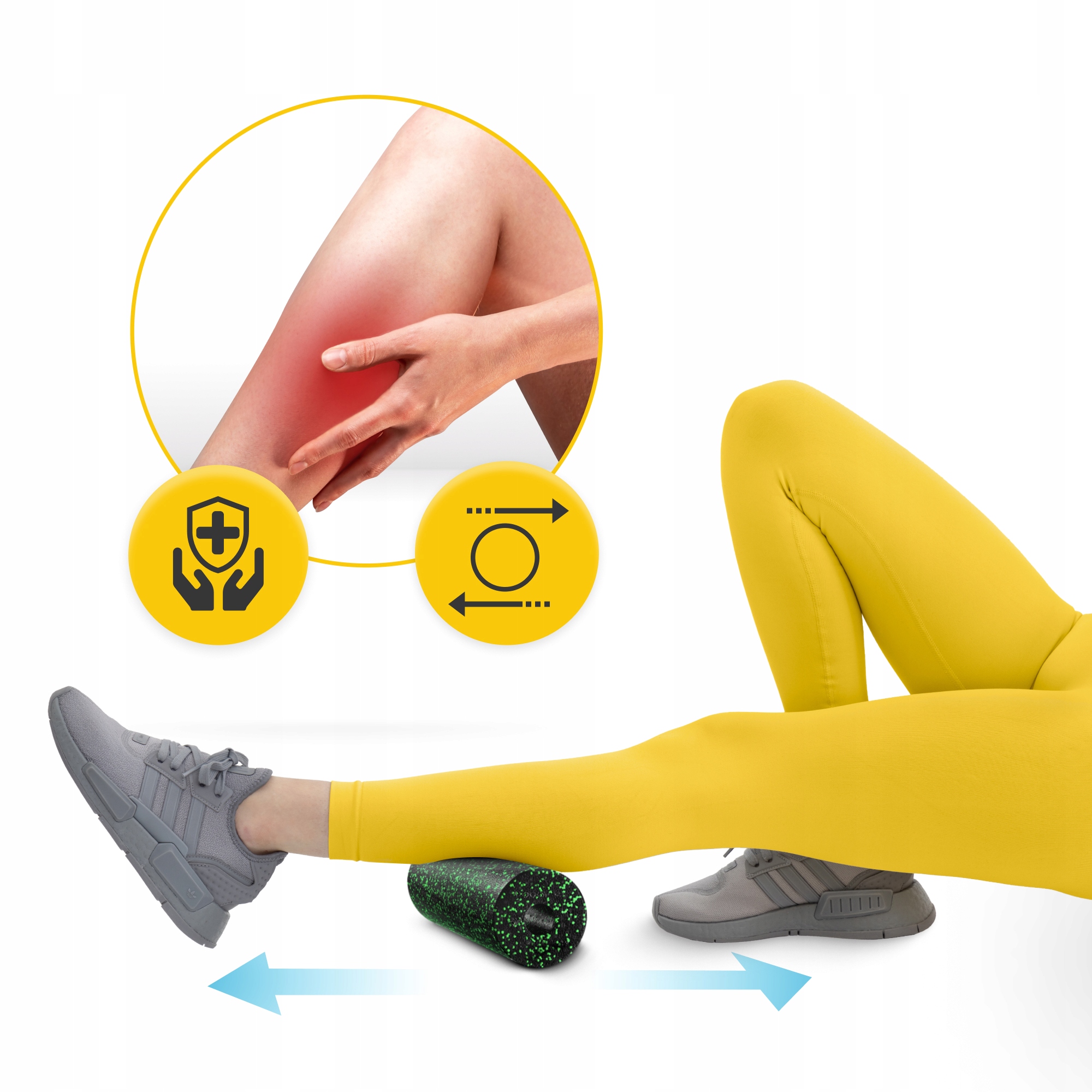 Масажний ролик 4FIZJO Mini Foam Roller 15 x 5.3 см (валик, роллер) Black/Green (P-5907222931950) — фото 5