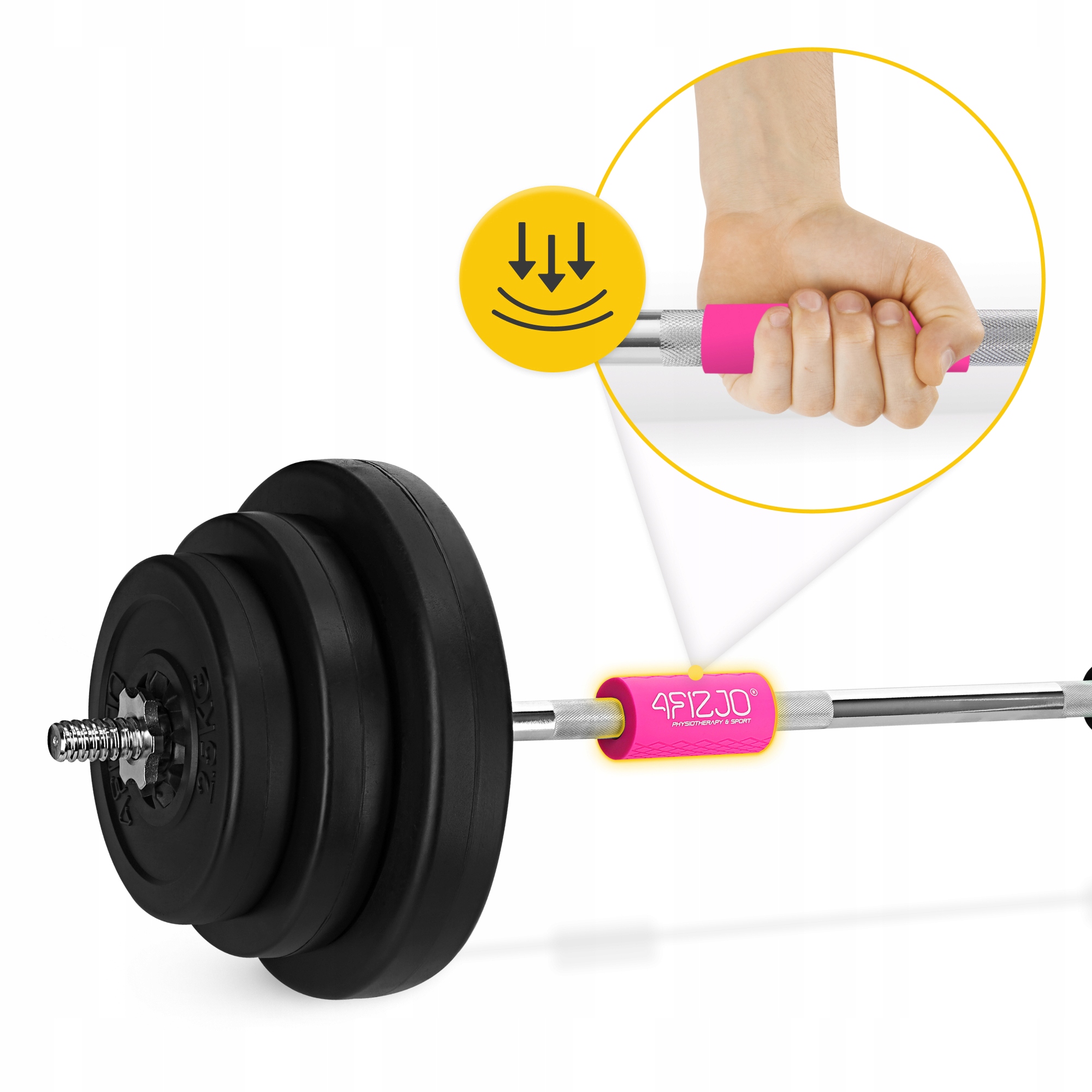 Розширювальні накладки на гриф 4FIZJO Fat Grip 2 шт силіконові Pink (P-5905973404334) — мініатюра 7