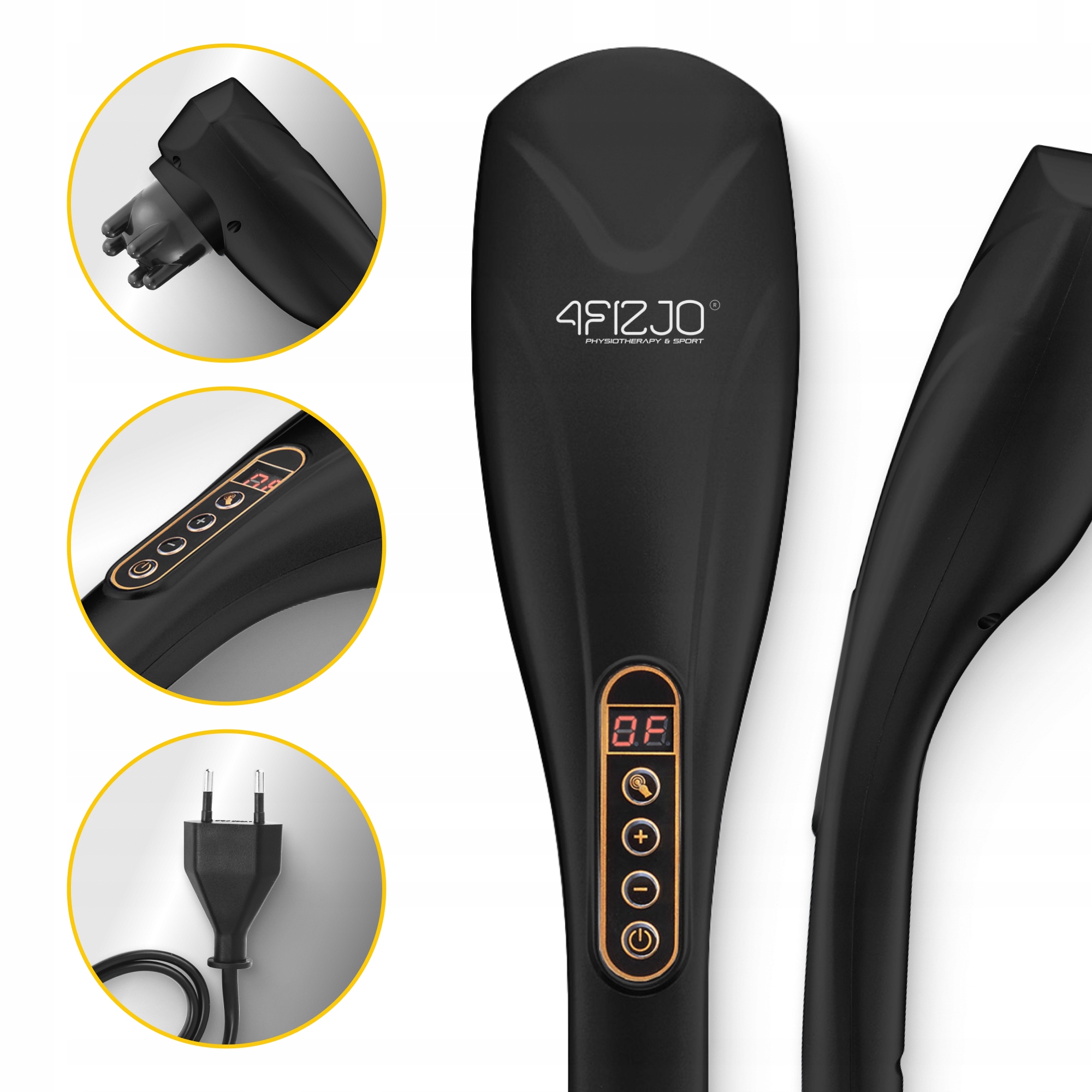 Ручний вібраційний масажер для тіла 4FIZJO Long Stick 7 в 1 Black (P-5907739319142) — мініатюра 6