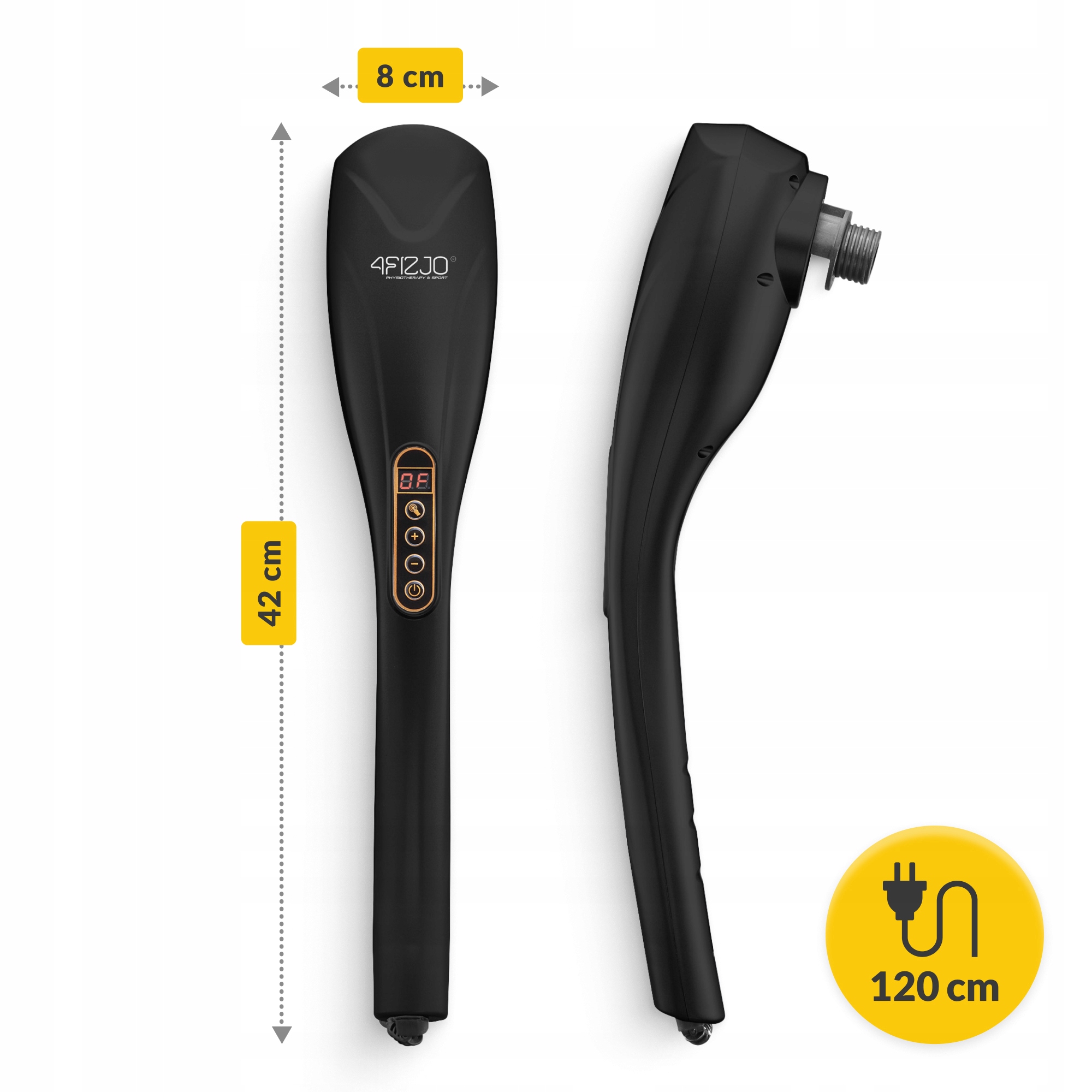 Ручний вібраційний масажер для тіла 4FIZJO Long Stick 7 в 1 Black (P-5907739319142) — мініатюра 10