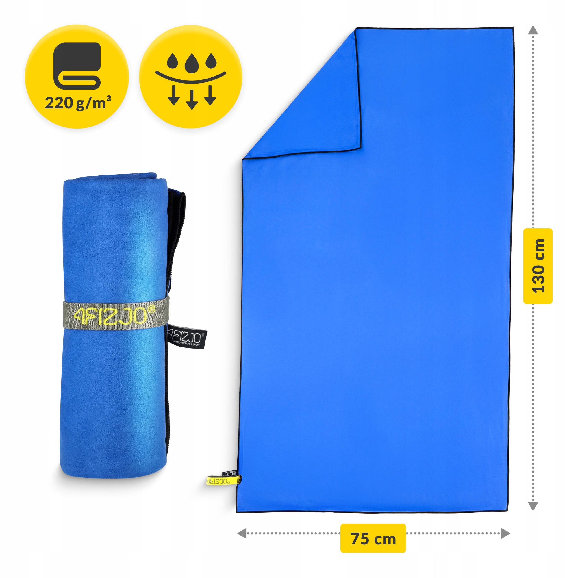 Рушник спортивний 4FIZJO 130 x 75 см з мікрофібри Blue (P-5907739317254) — мініатюра 9
