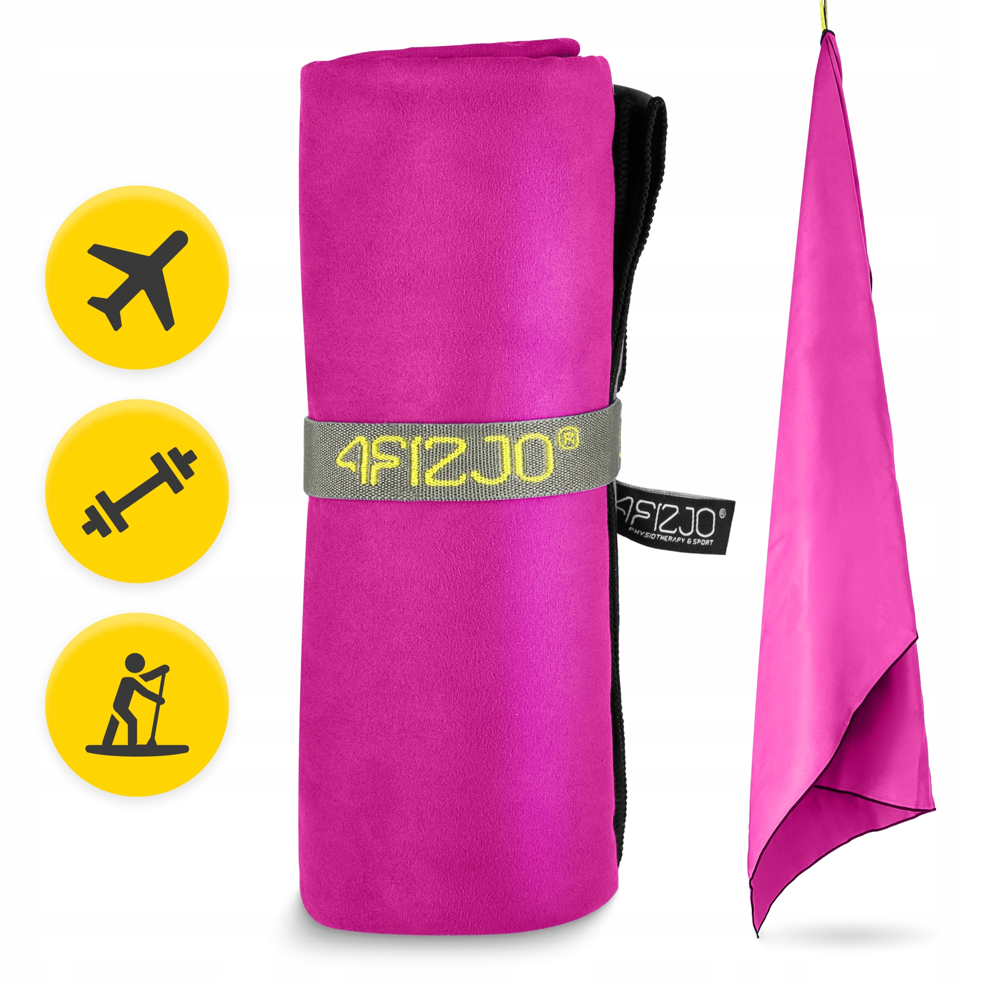 Рушник спортивний 4FIZJO 130 x 75 см з мікрофібри Pink (P-5907739317278) — фото 3