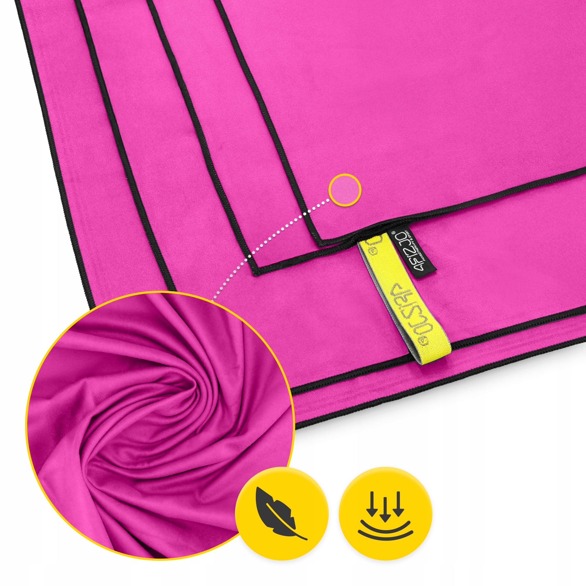Рушник спортивний 4FIZJO 130 x 75 см з мікрофібри Pink (P-5907739317278) — мініатюра 7