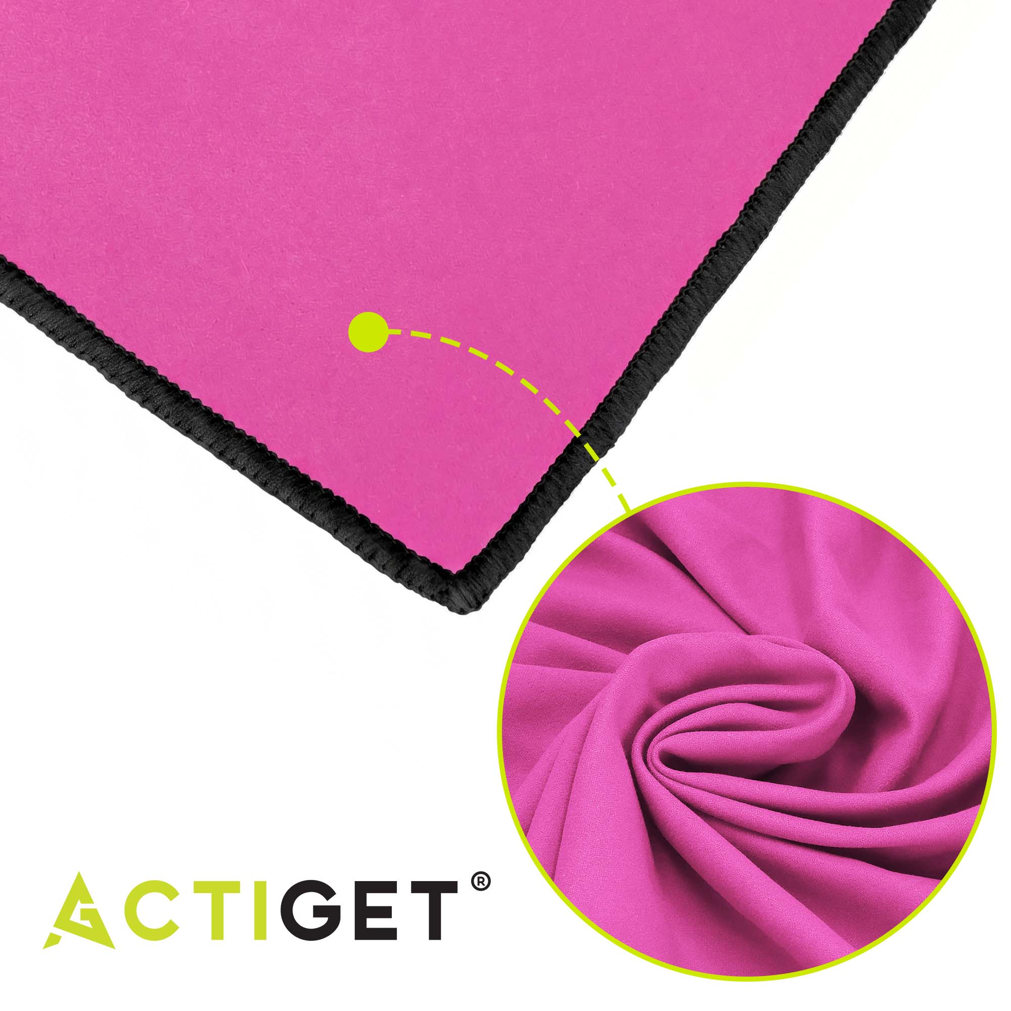 Рушник спортивний Actiget 180 x 100 см з мікрофібри ACT0187 Pink
