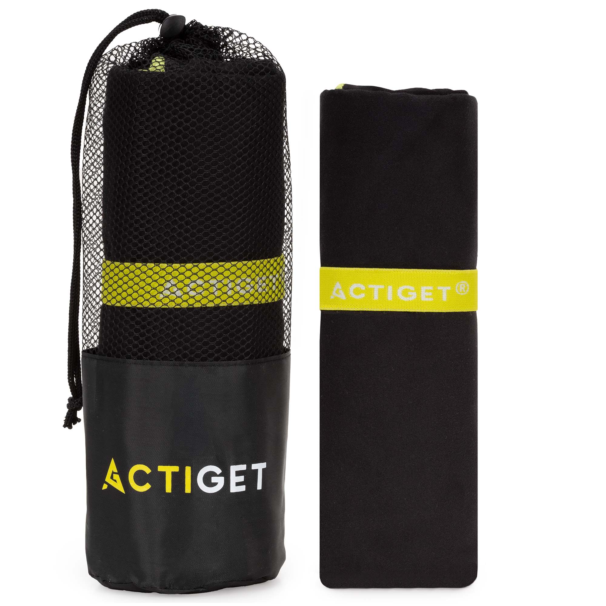 Рушник спортивний Actiget 180 x 100 см з мікрофібри ACT0189 Black