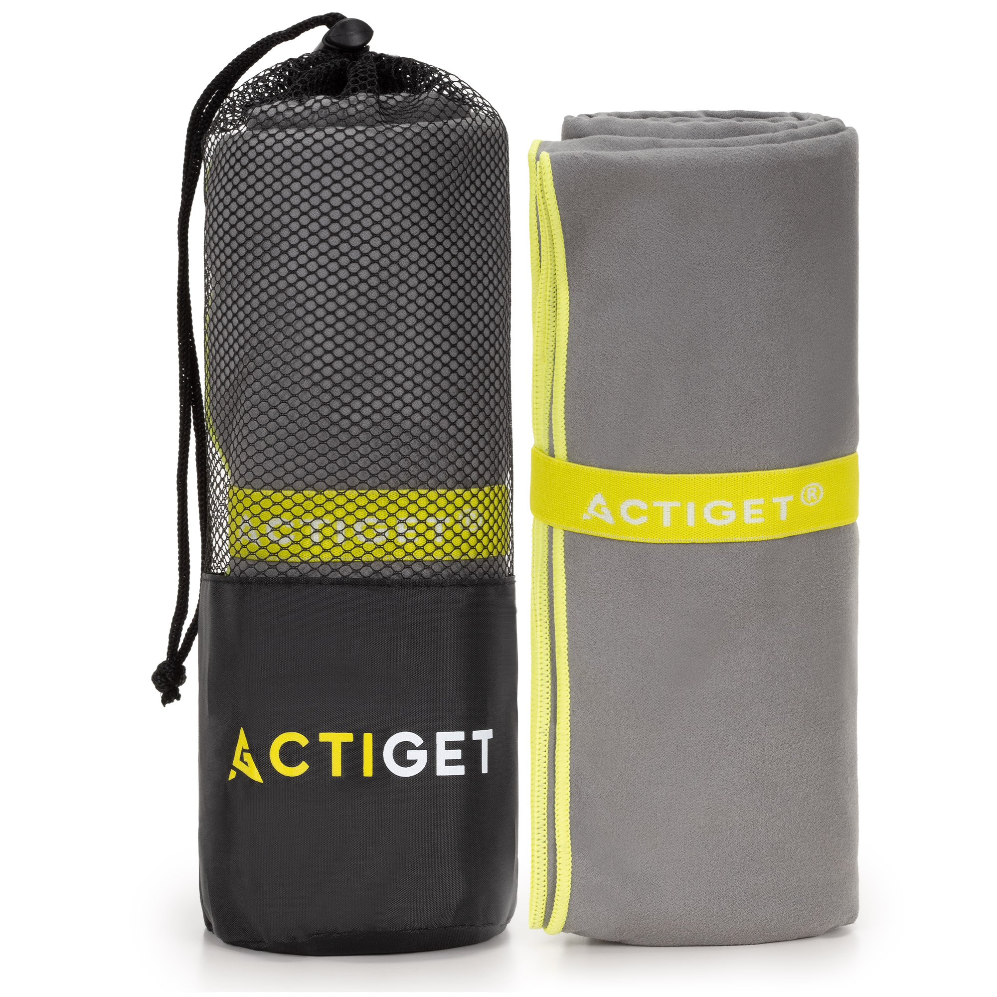 Рушник спортивний Actiget 180 x 100 см з мікрофібри ACT0192 Grey