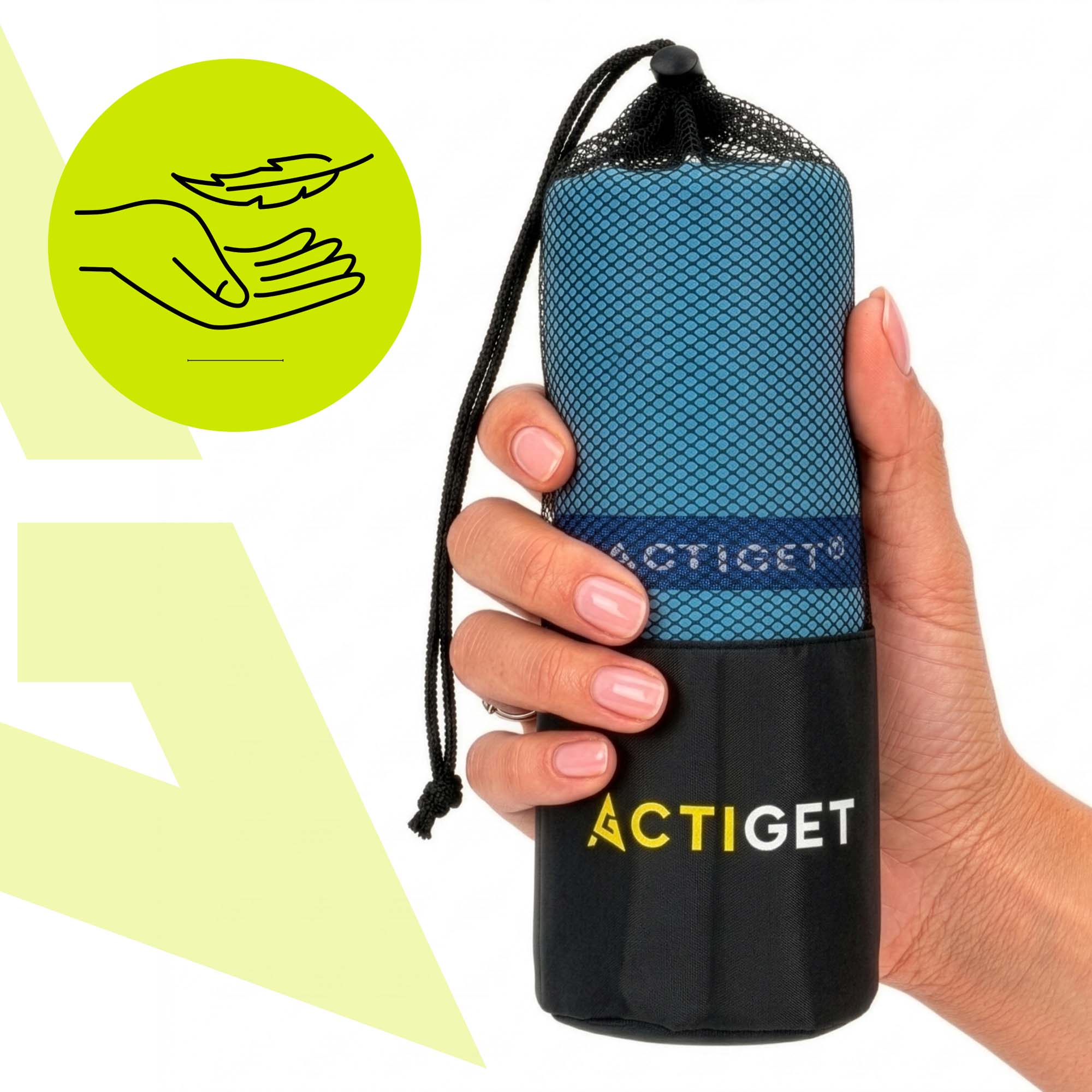 Рушник спортивний Actiget 180 x 100 см з мікрофібри ACT0193 Sky Blue