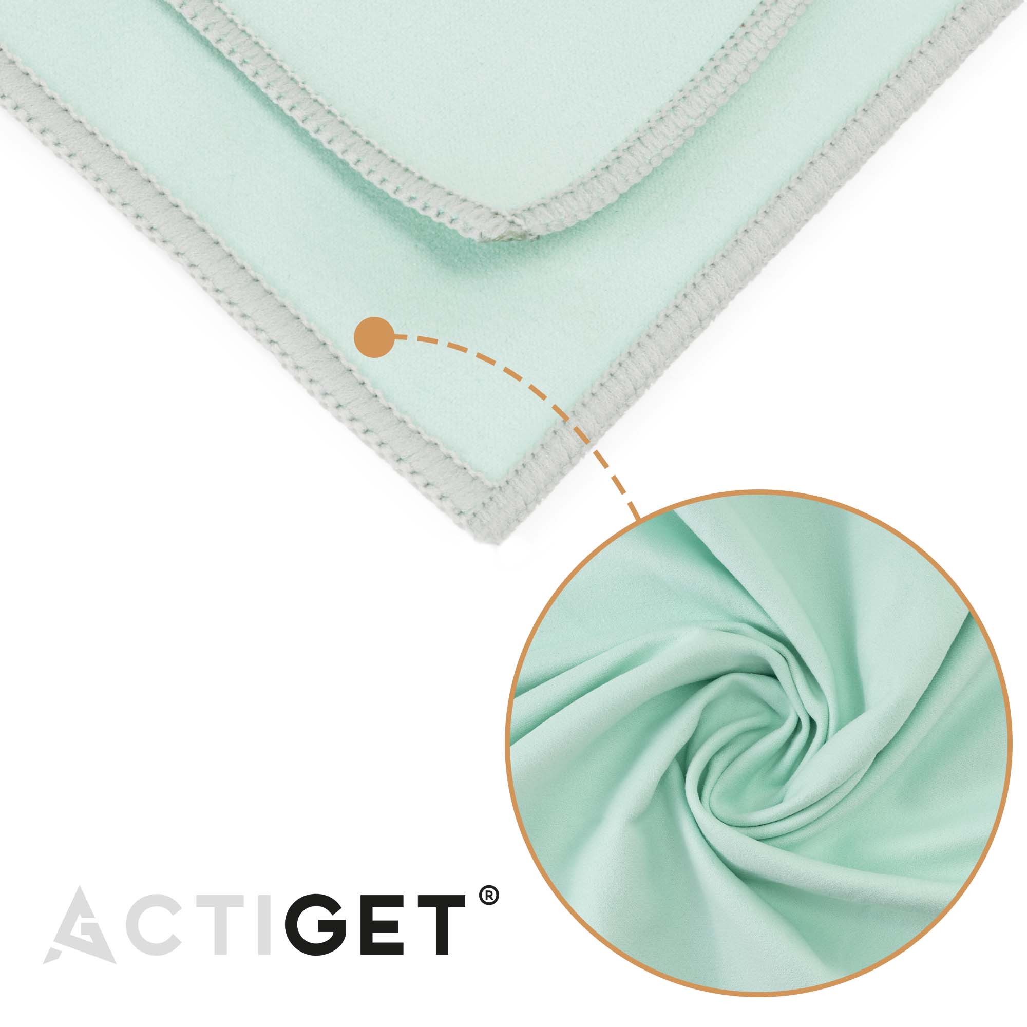 Рушник спортивний Actiget 80 x 40 см з мікрофібри ACT0185 Mint