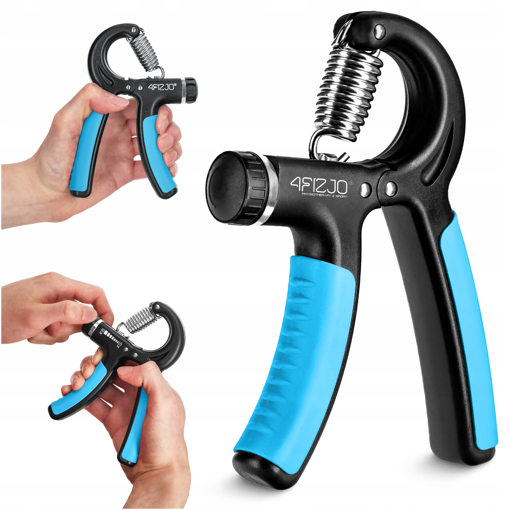 Еспандер кистьовий 4FIZJO 10-40 кг з регульованим навантаженням Black/Blue (P-5907739313331) — фото 1