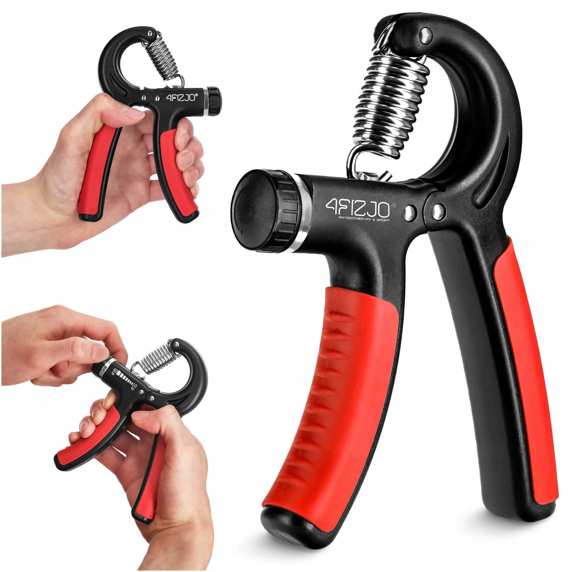 Еспандер кистьовий 4FIZJO 10-40 кг з регульованим навантаженням Black/Red (P-5907739313324) — фото 1
