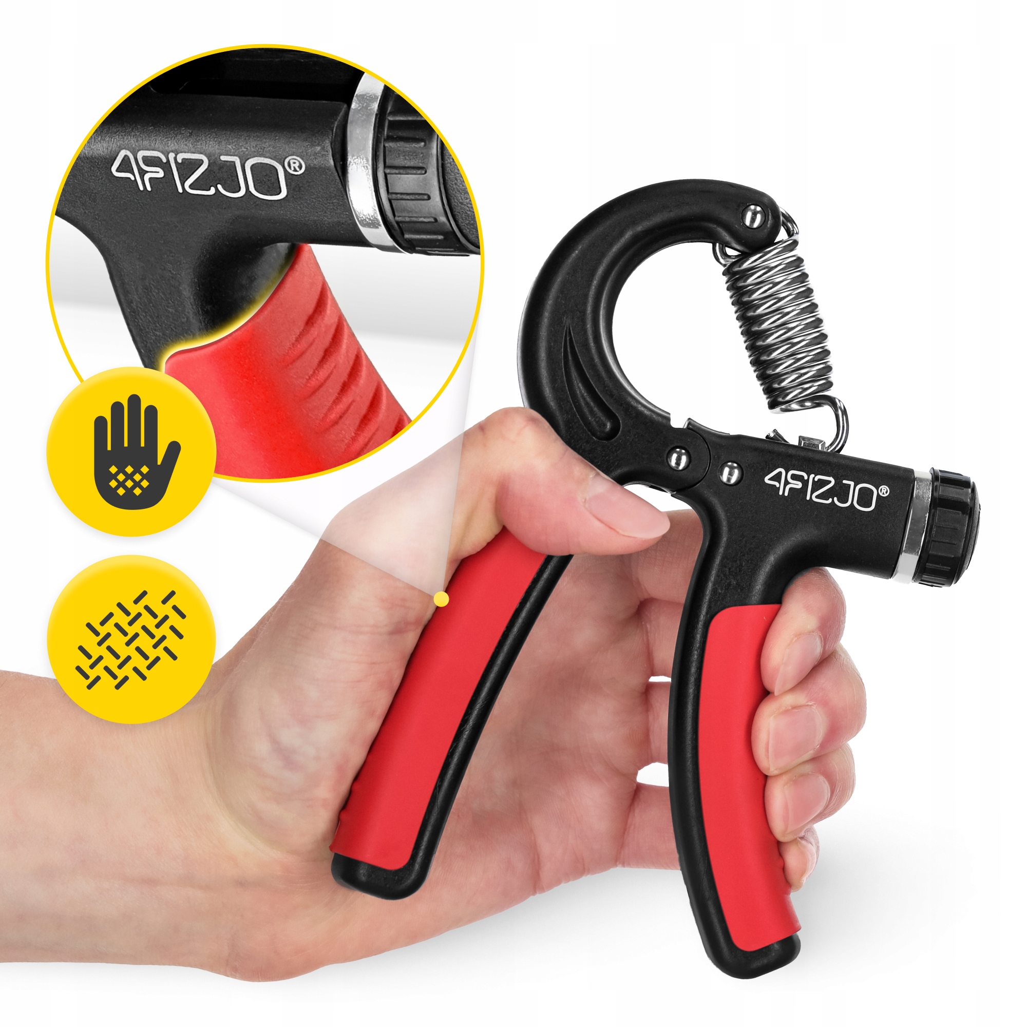 Еспандер кистьовий 4FIZJO 10-40 кг з регульованим навантаженням Black/Red (P-5907739313324) — мініатюра 7