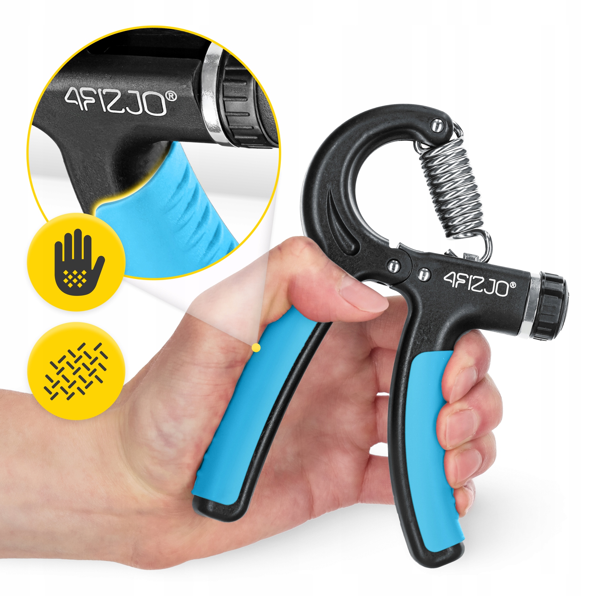 Еспандер кистьовий 4FIZJO 10-40 кг з регульованим навантаженням Black/Blue (P-5907739313331) — мініатюра 8