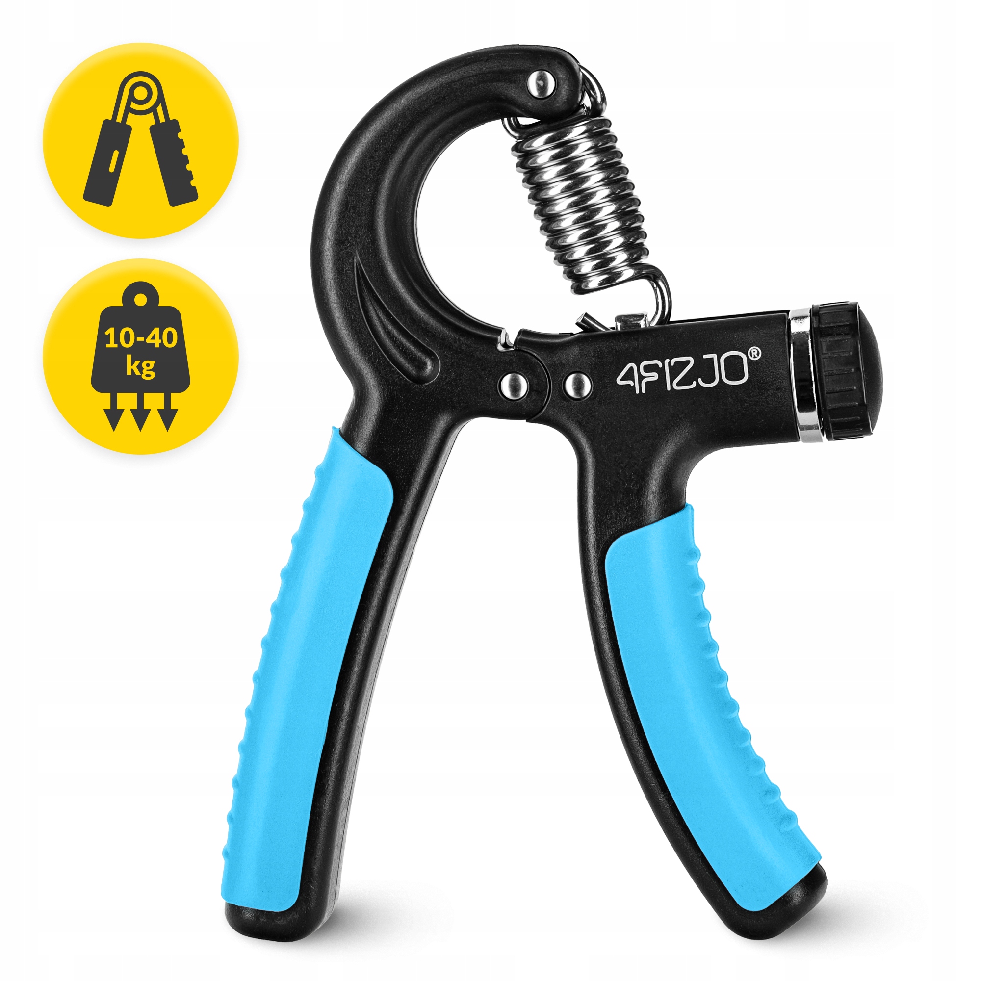 Еспандер кистьовий 4FIZJO 10-40 кг з регульованим навантаженням Black/Blue (P-5907739313331) — мініатюра 6