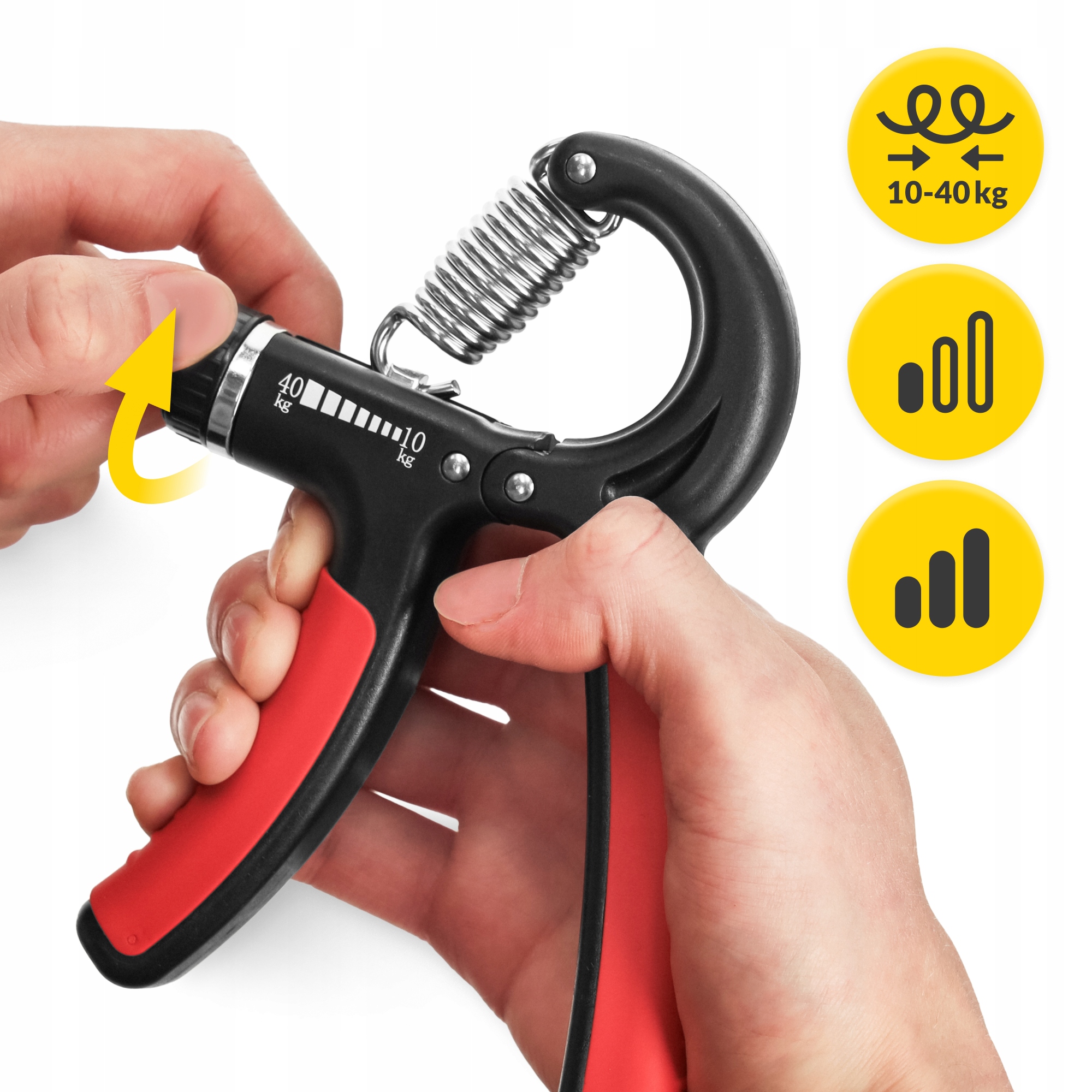 Еспандер кистьовий 4FIZJO 10-40 кг з регульованим навантаженням Black/Red (P-5907739313324) — фото 5