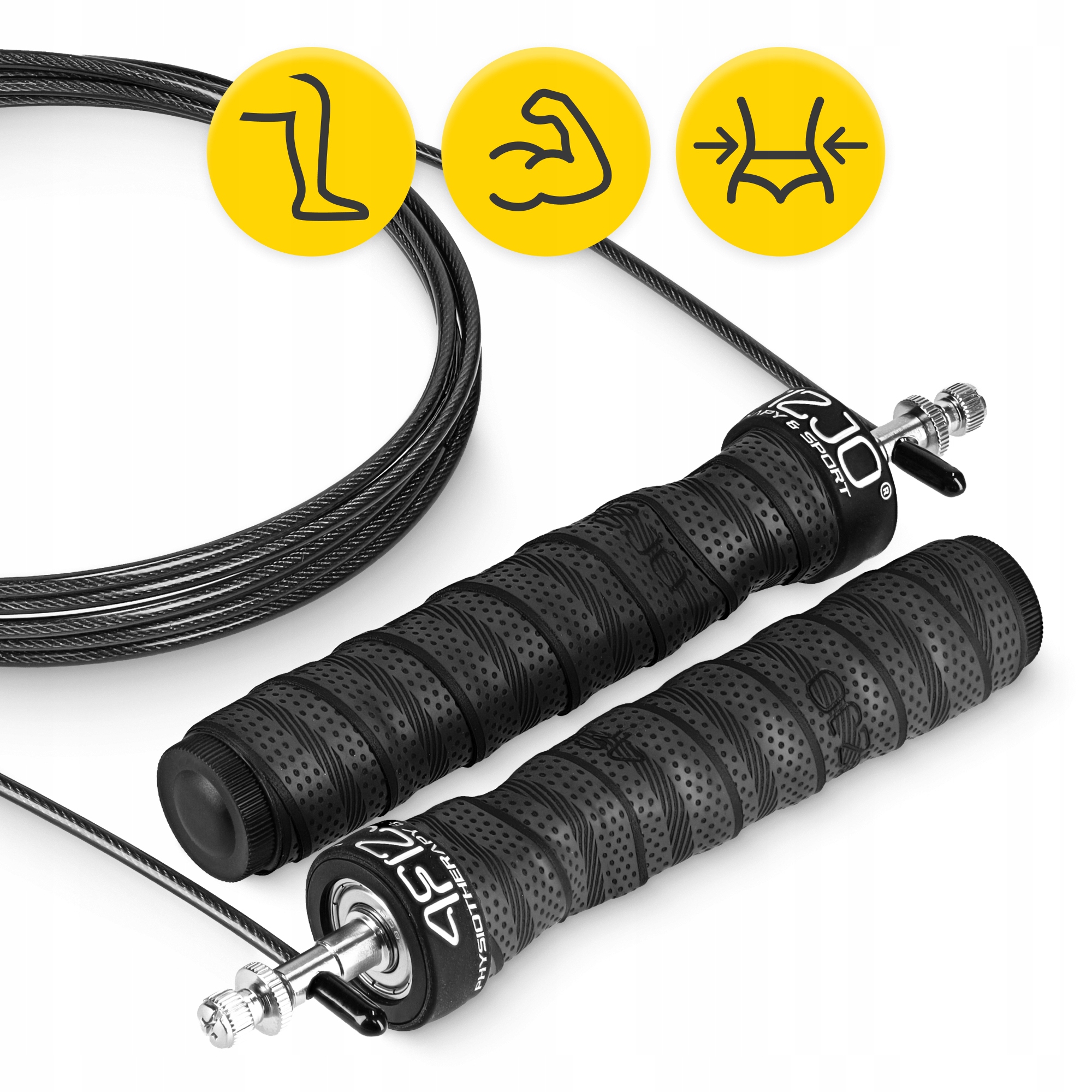 Скакалка швидкісна для кросфіту 4FIZJO Speed Rope PRO+ Black (P-5907739313164) — мініатюра 6