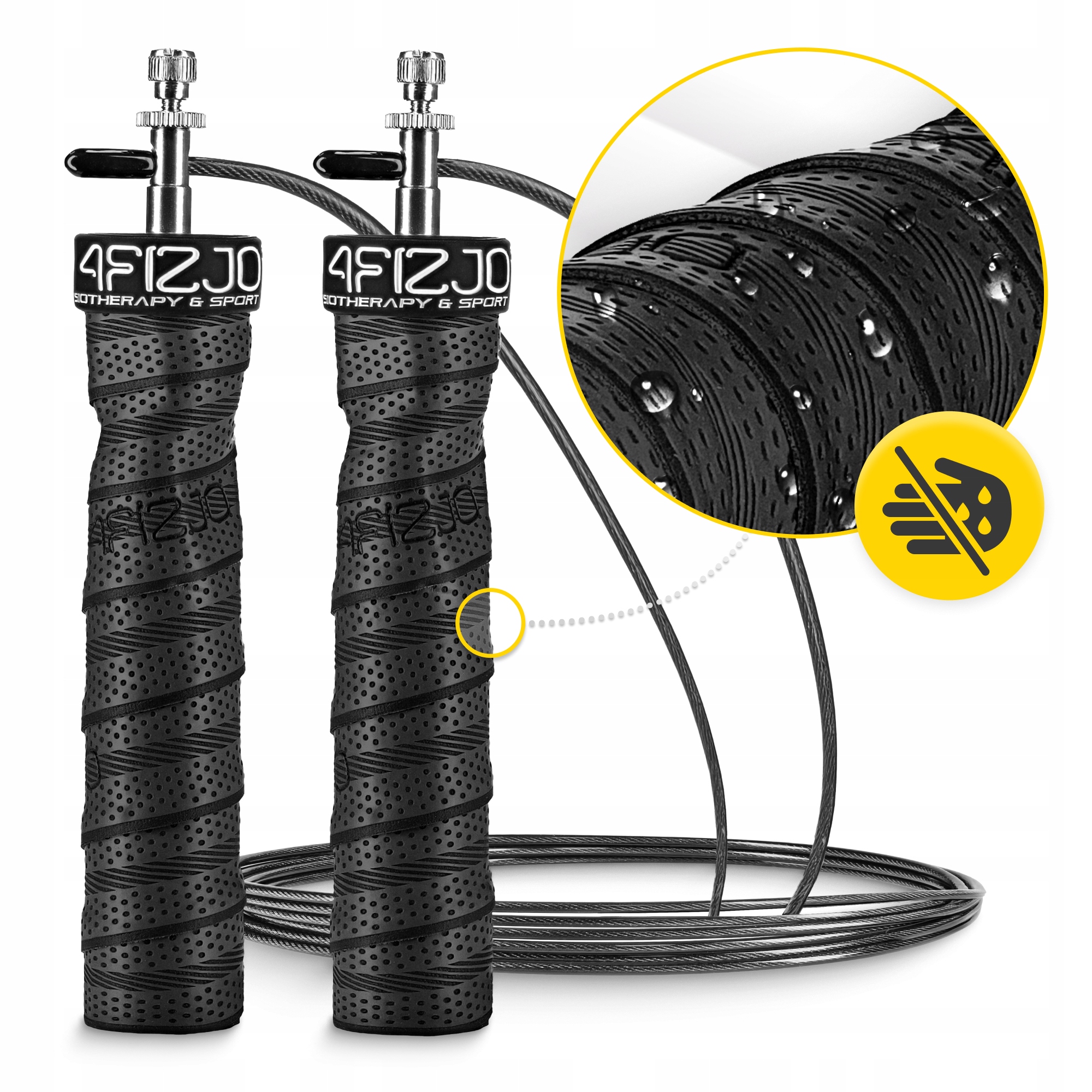Скакалка швидкісна для кросфіту 4FIZJO Speed Rope PRO+ Black (P-5907739313164) — мініатюра 7