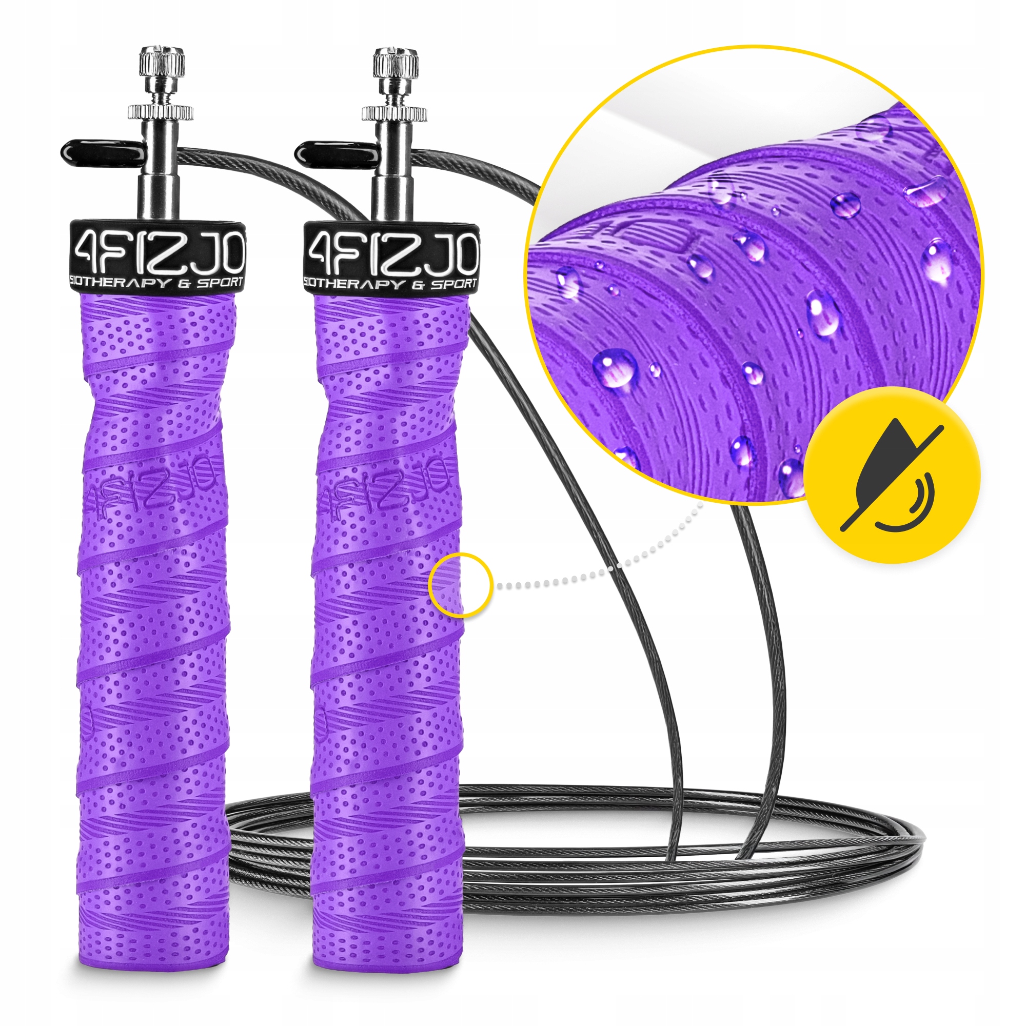 Скакалка швидкісна для кросфіту 4FIZJO Speed Rope PRO+ Violet (P-5907739313188) — мініатюра 9