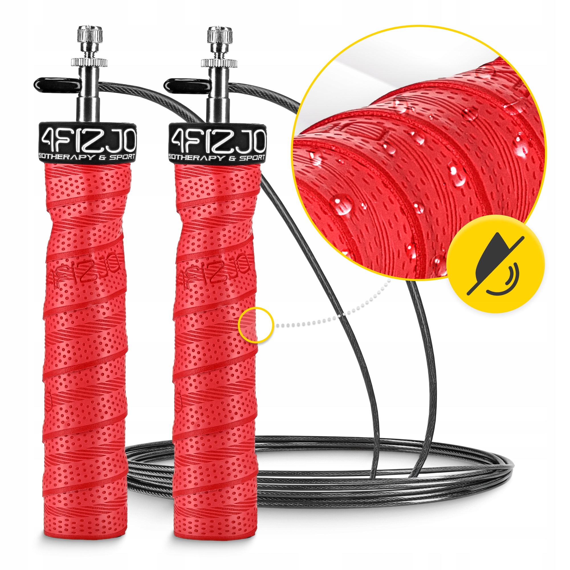 Скакалка швидкісна для кросфіту 4FIZJO Speed Rope PRO+ Red (P-5907739313171) — фото 4
