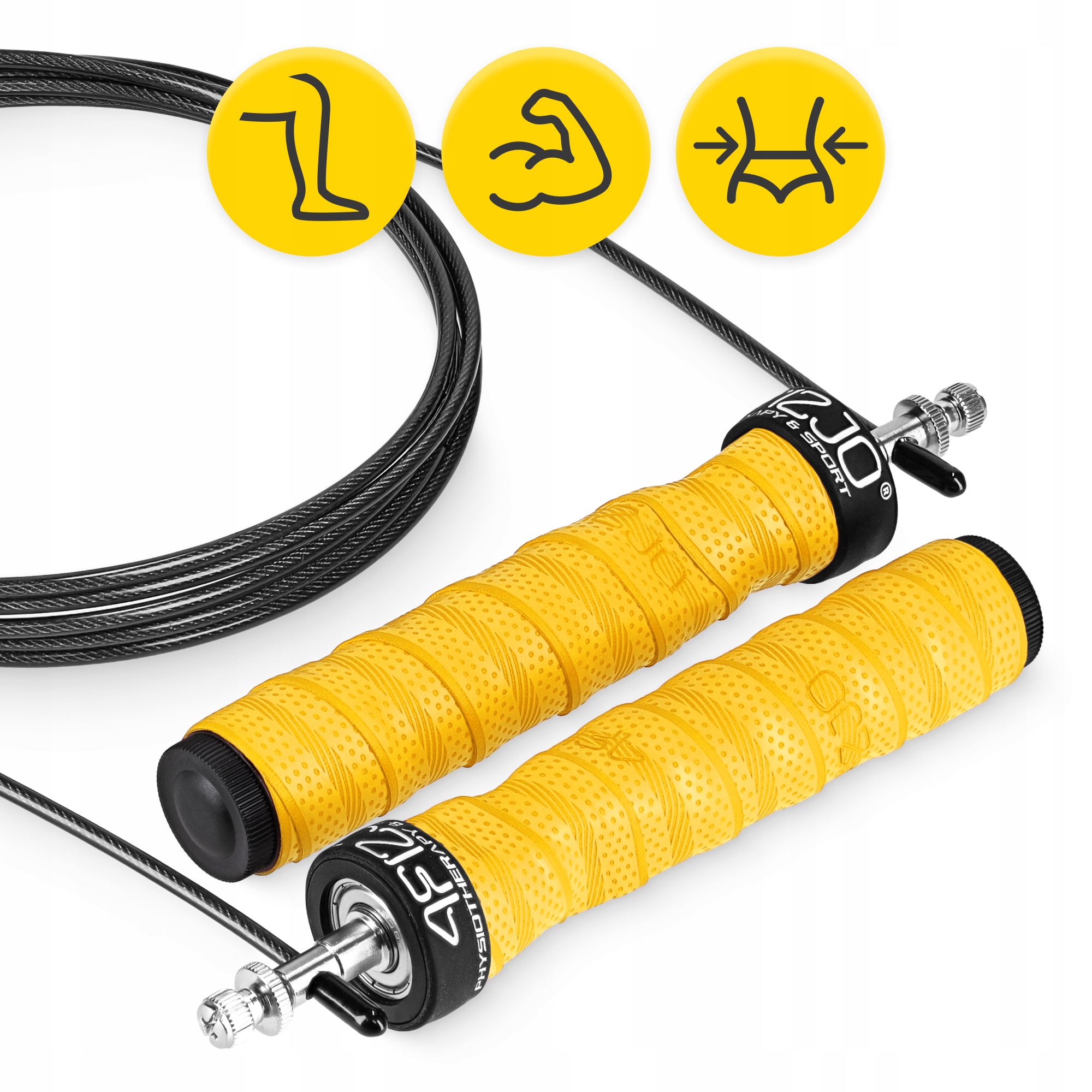 Скакалка швидкісна для кросфіту 4FIZJO Speed Rope PRO+ Yellow (P-5907739311030) — фото 2