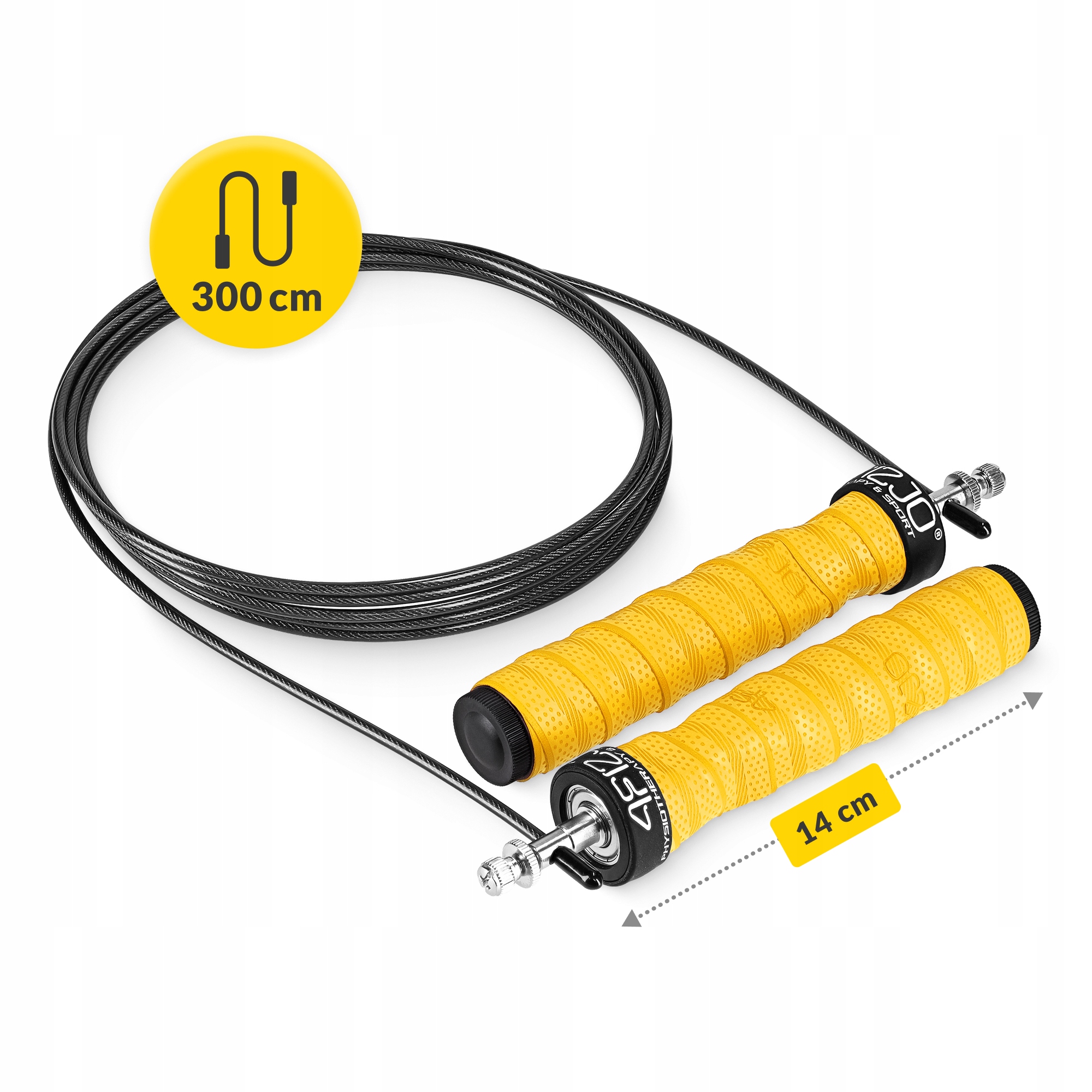 Скакалка швидкісна для кросфіту 4FIZJO Speed Rope PRO+ Yellow (P-5907739311030) — фото 5