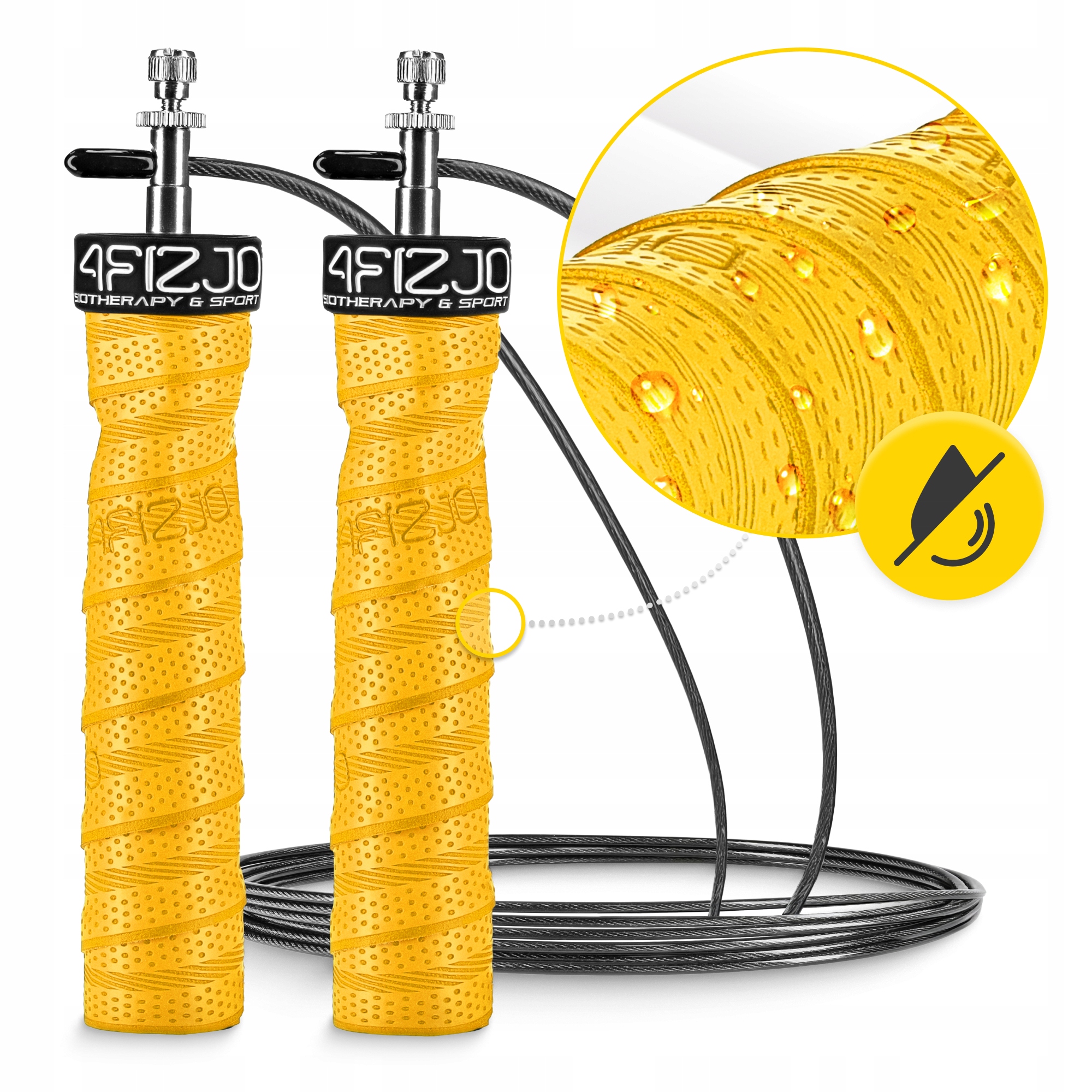 Скакалка швидкісна для кросфіту 4FIZJO Speed Rope PRO+ Yellow (P-5907739311030) — фото 3