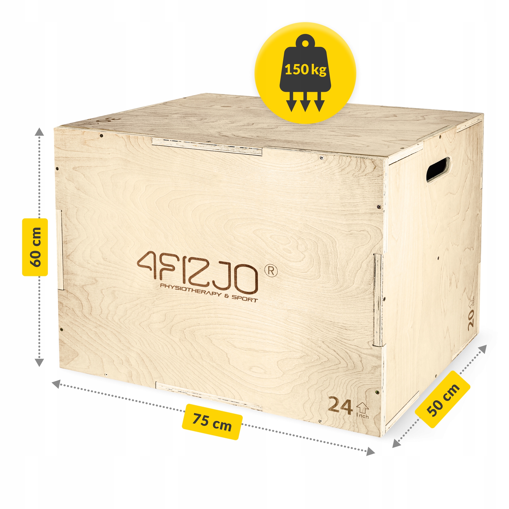Бокс пліометричний 4FIZJO 3 в 1 75 x 60 x 50 см дерев'яний (P-5907739317469)