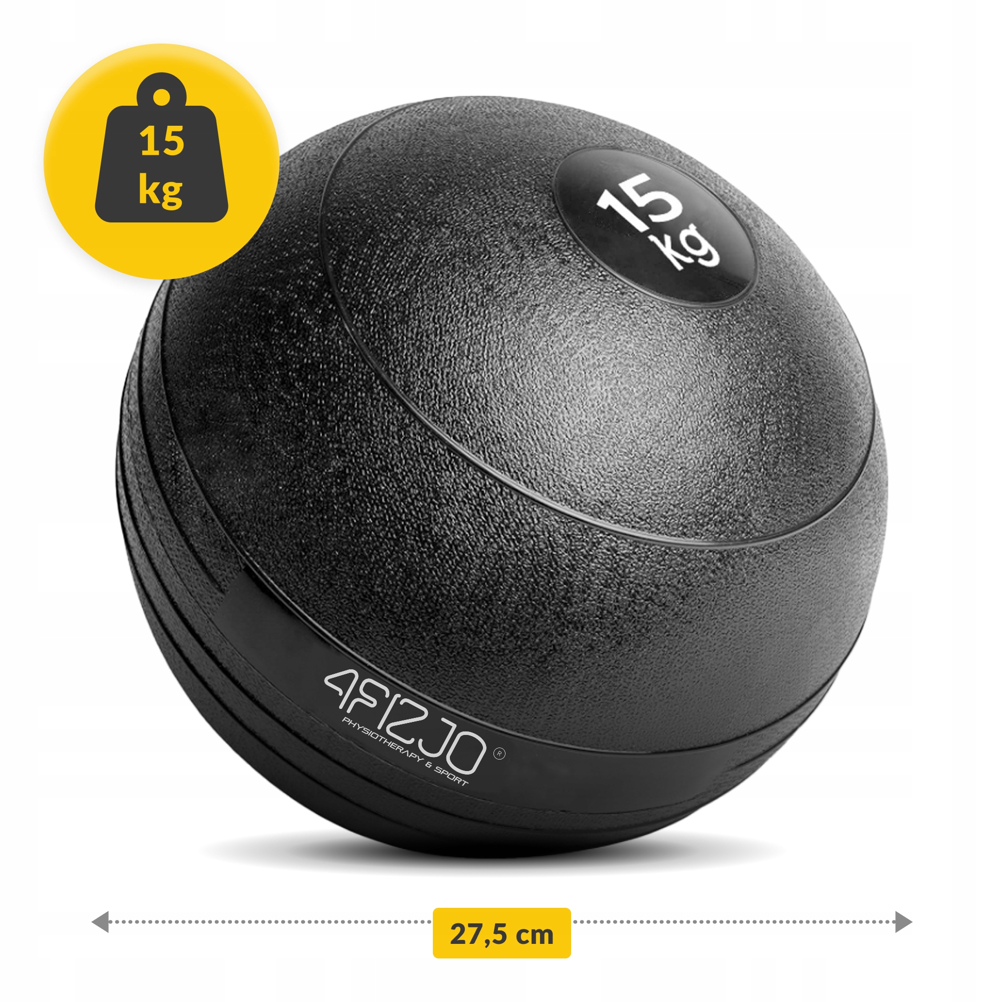Слембол (медичний м'яч) для кросфіту 4FIZJO Slam Ball 15 кг Black (P-5907739315458) — фото 4