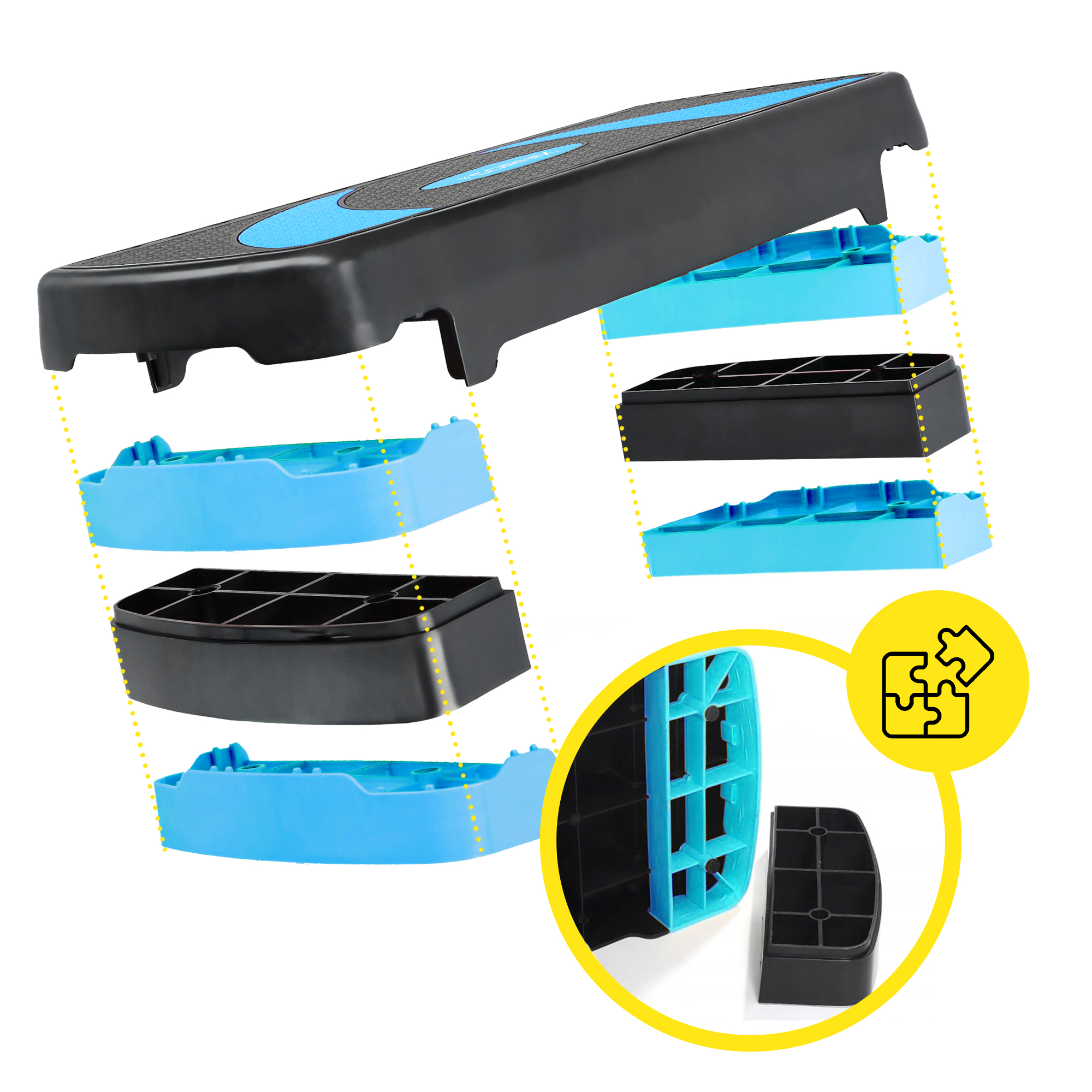 Степ-платформа 3-ступінчаста Cornix 78 х 29 х 10-20 см XR-0186 Black/Blue — фото 4