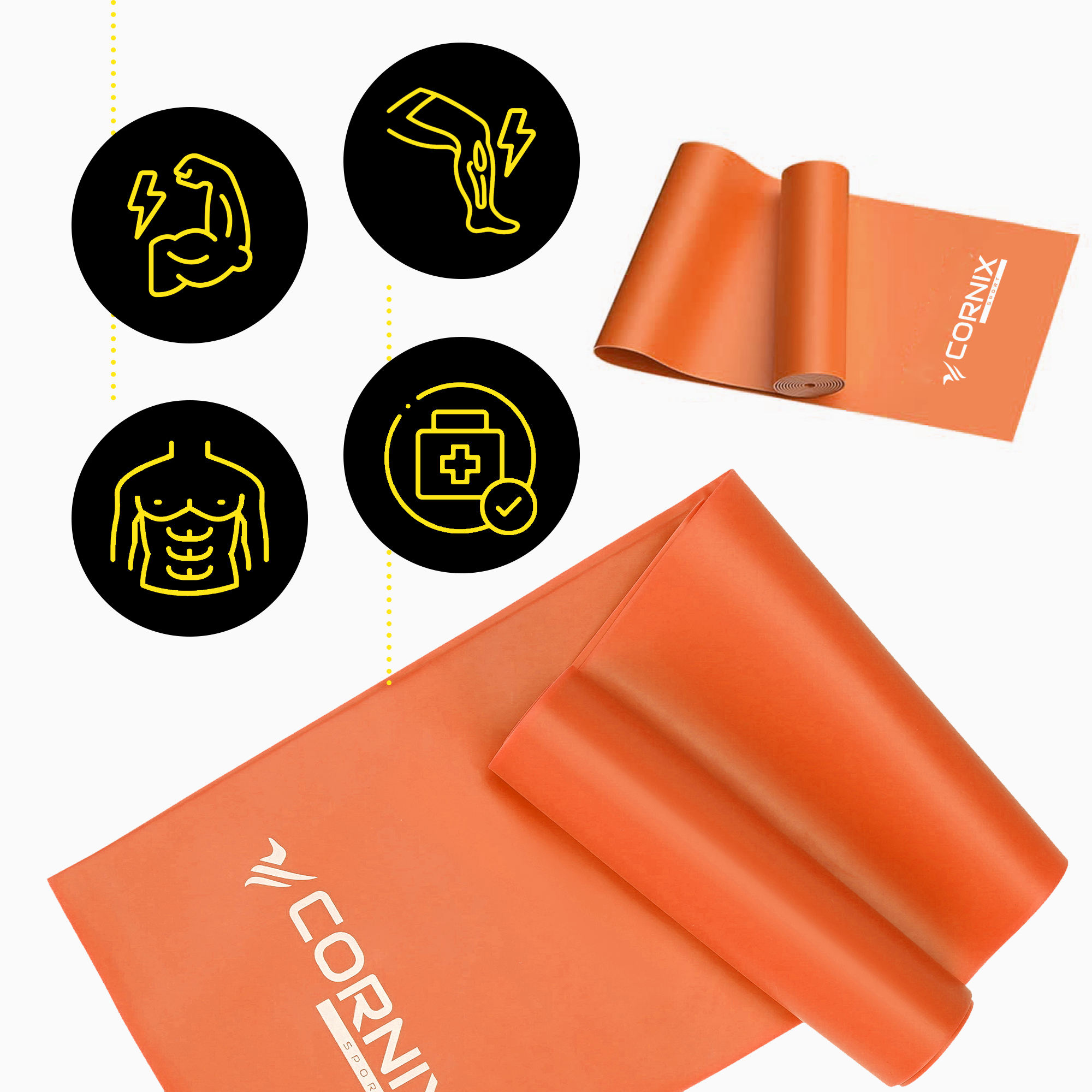 Стрічка-еспандер Cornix Flat Band 200 х 15 см для спорту та реабілітації 3 кг XR-0246 — фото 5