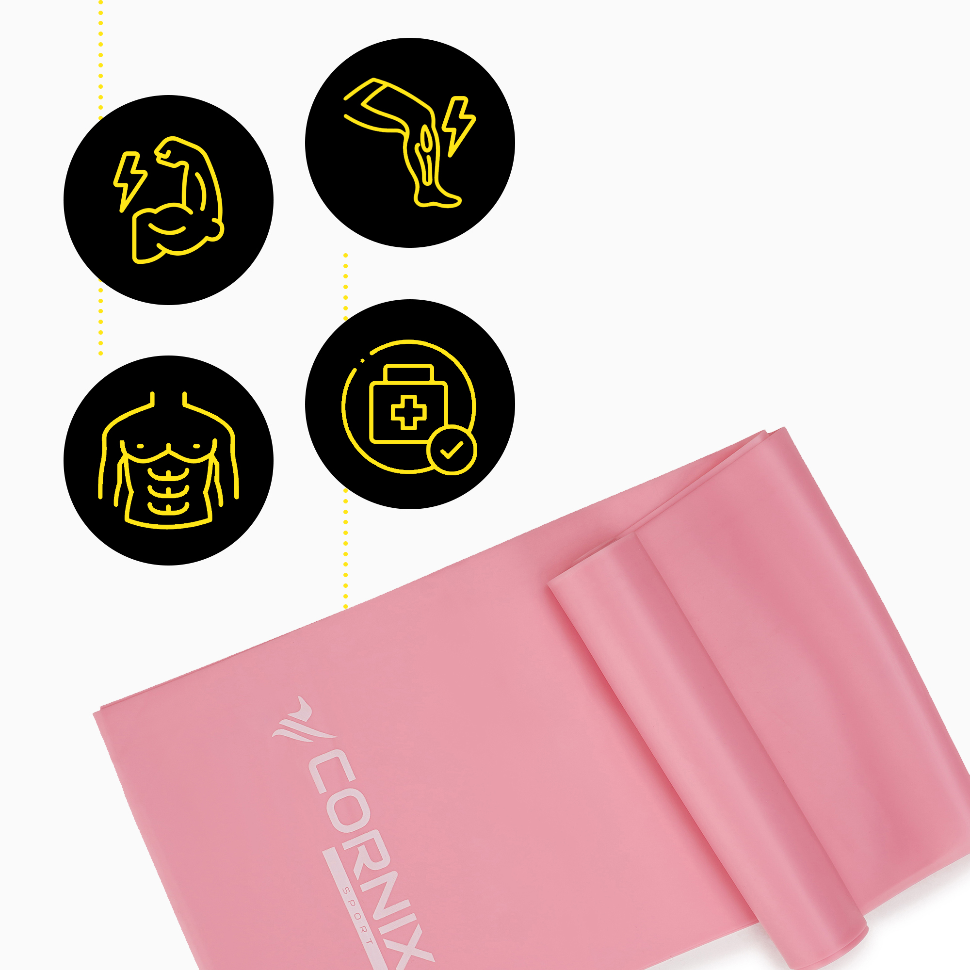 Стрічка-еспандер Cornix Flat Band 200 х 15 см для спорту та реабілітації 5 кг XR-0082 — мініатюра 7