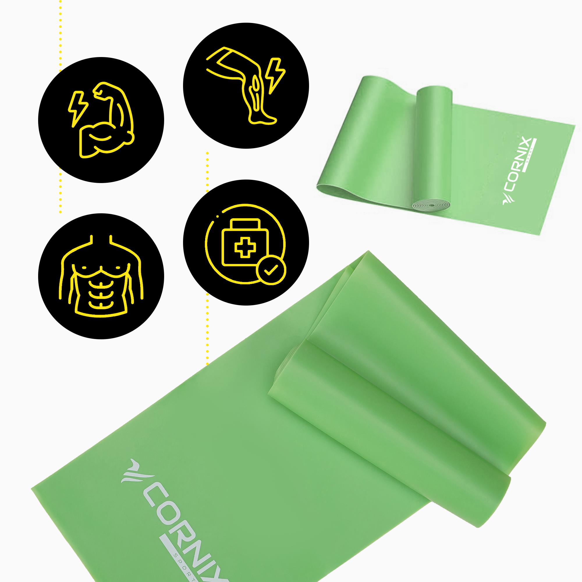 Стрічка-еспандер Cornix Flat Band 200 х 15 см для спорту та реабілітації 9 кг XR-0084 — мініатюра 6