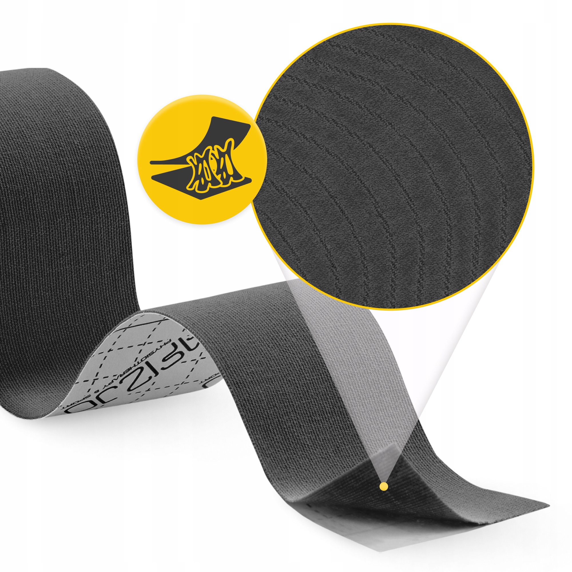 Стрічка кінезіологічна (кінезіо тейп) 4FIZJO 5 см x 5 м Black (P-5907739315977) — мініатюра 9