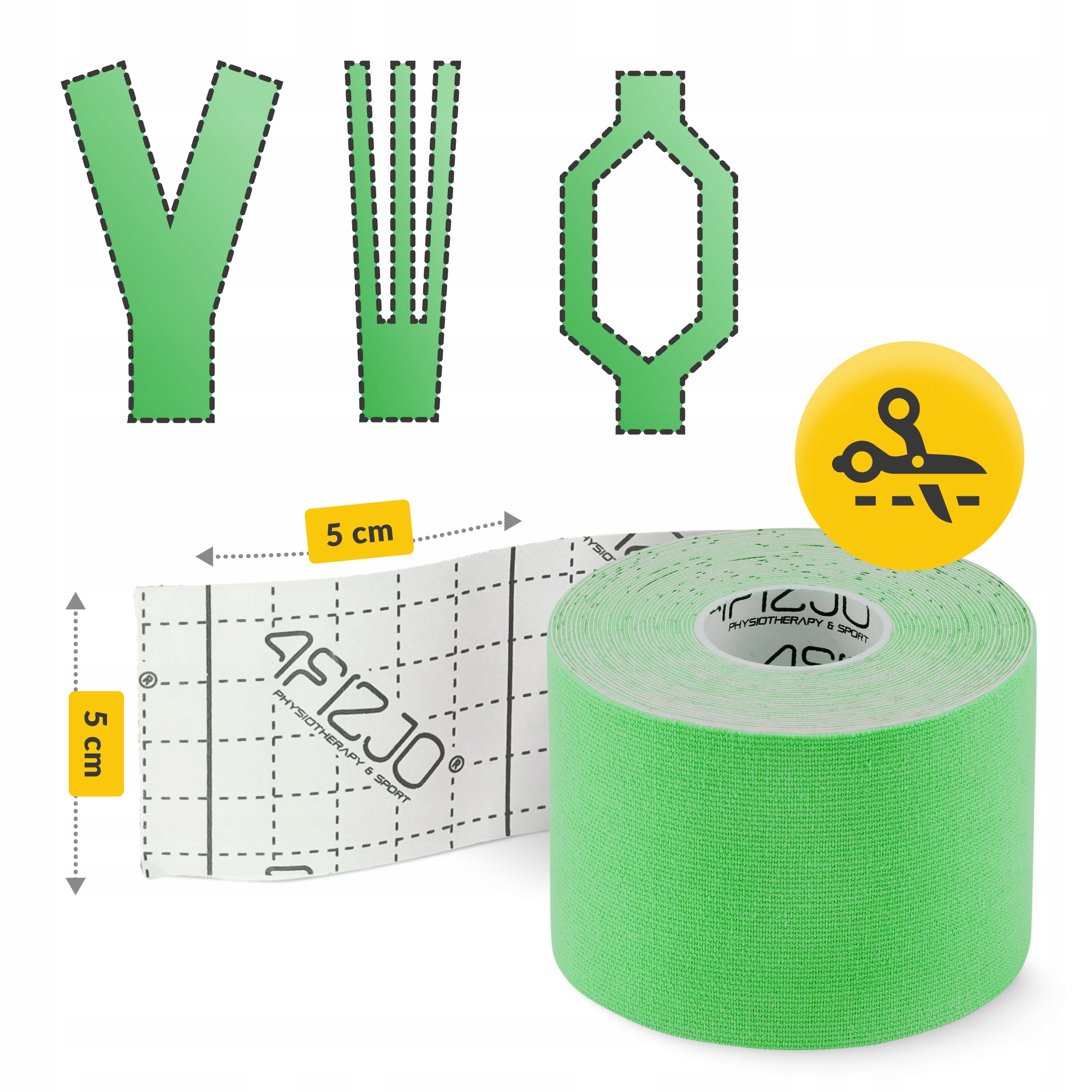 Стрічка кінезіологічна (кінезіо тейп) 4FIZJO 5 см x 5 м Green (P-5907739315984) — фото 4