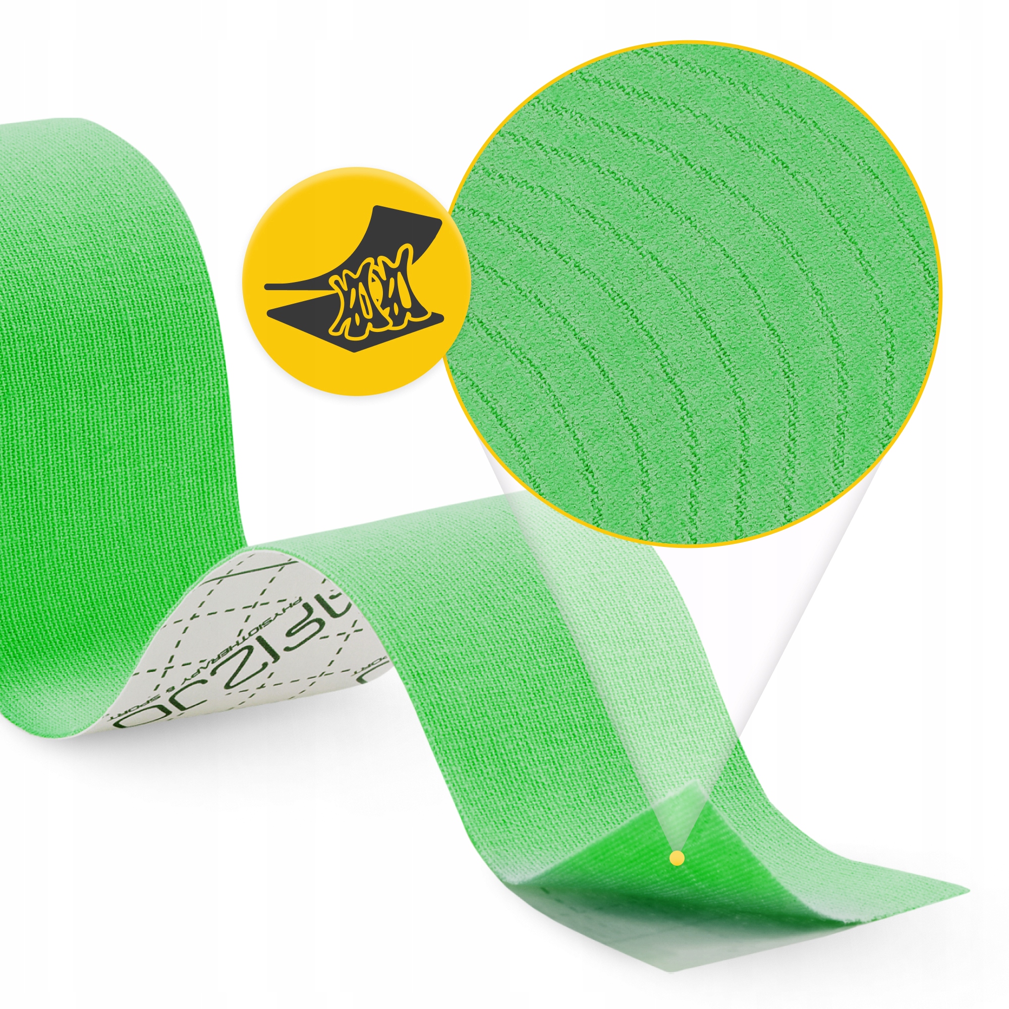 Стрічка кінезіологічна (кінезіо тейп) 4FIZJO 5 см x 5 м Green (P-5907739315984) — мініатюра 8