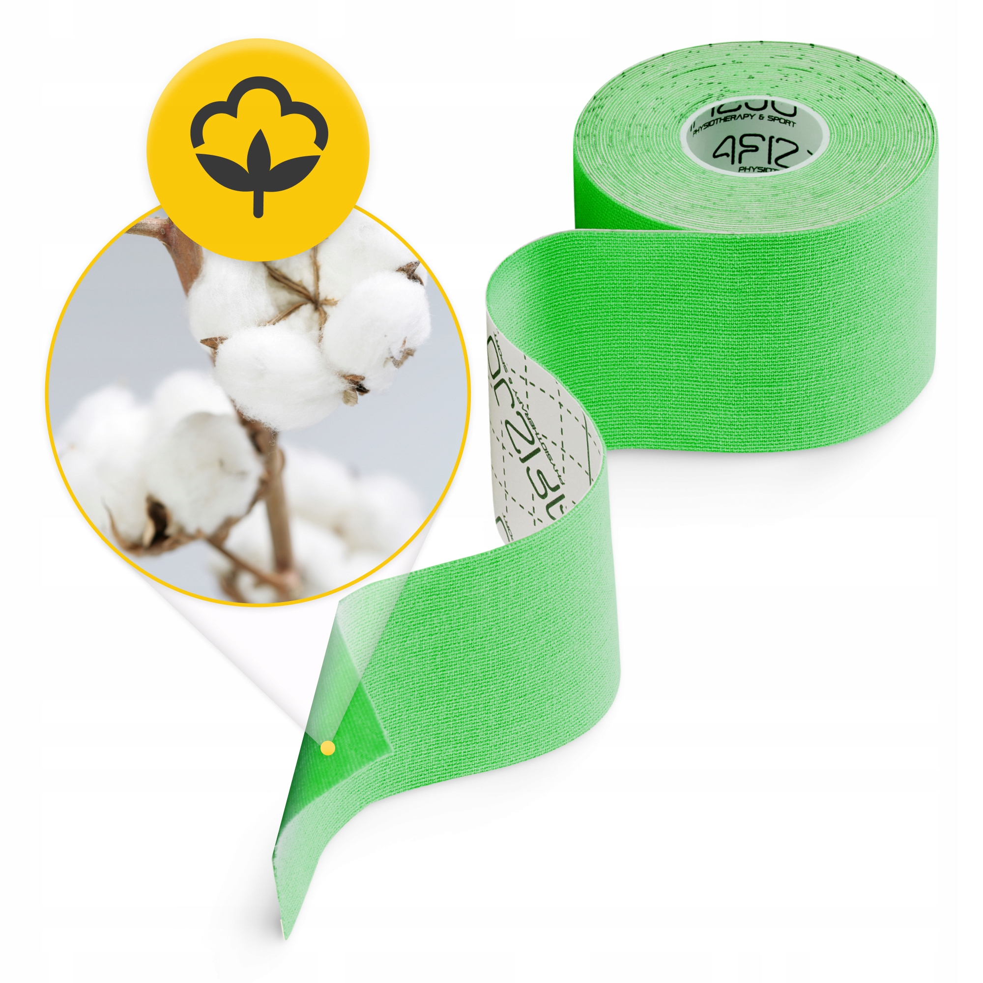 Стрічка кінезіологічна (кінезіо тейп) 4FIZJO 5 см x 5 м Green (P-5907739315984) — фото 5