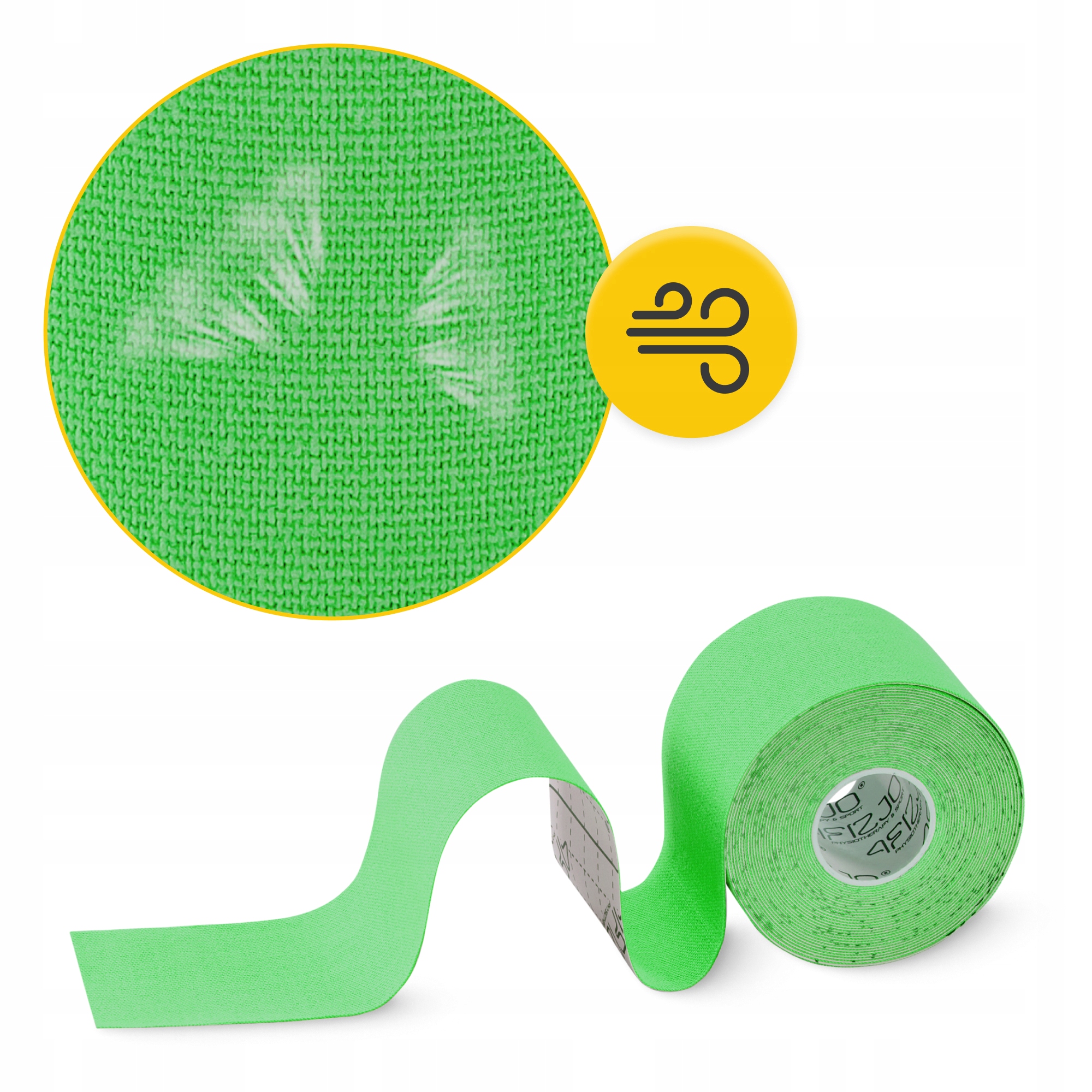 Стрічка кінезіологічна (кінезіо тейп) 4FIZJO 5 см x 5 м Green (P-5907739315984) — мініатюра 10
