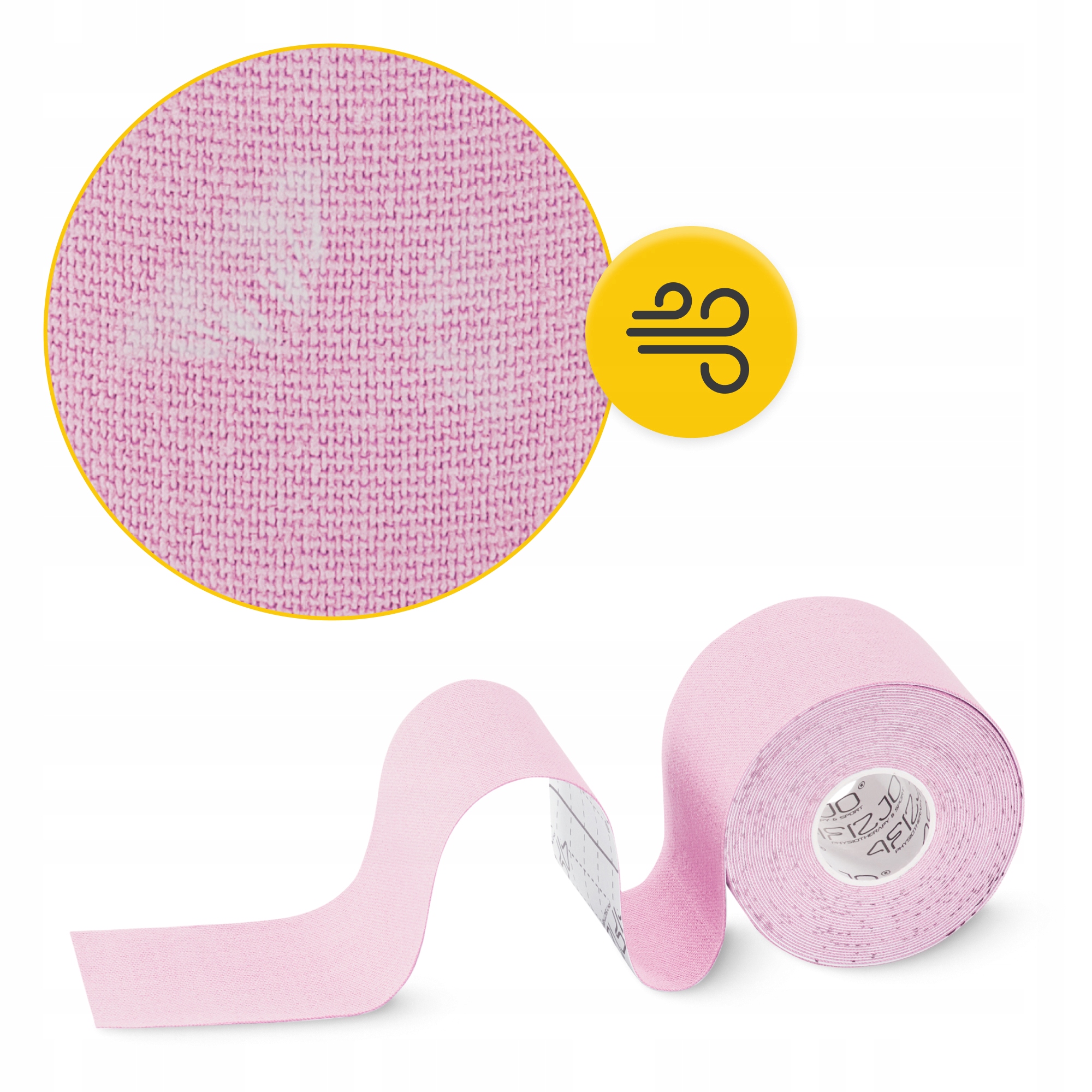 Стрічка кінезіологічна (кінезіо тейп) 4FIZJO 5 см x 5 м Light Pink (P-5907739316028) — фото 5