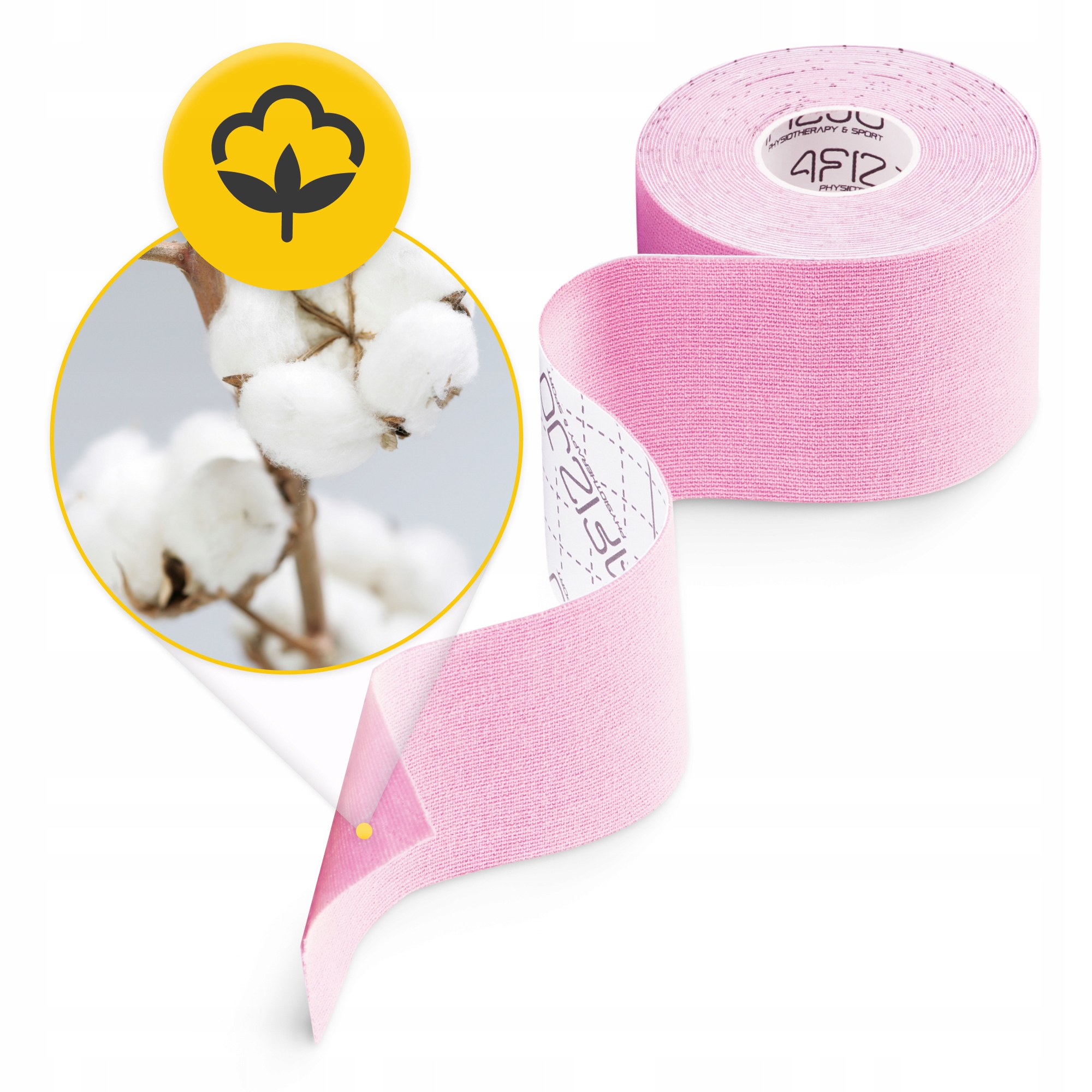 Стрічка кінезіологічна (кінезіо тейп) 4FIZJO 5 см x 5 м Light Pink (P-5907739316028) — мініатюра 7