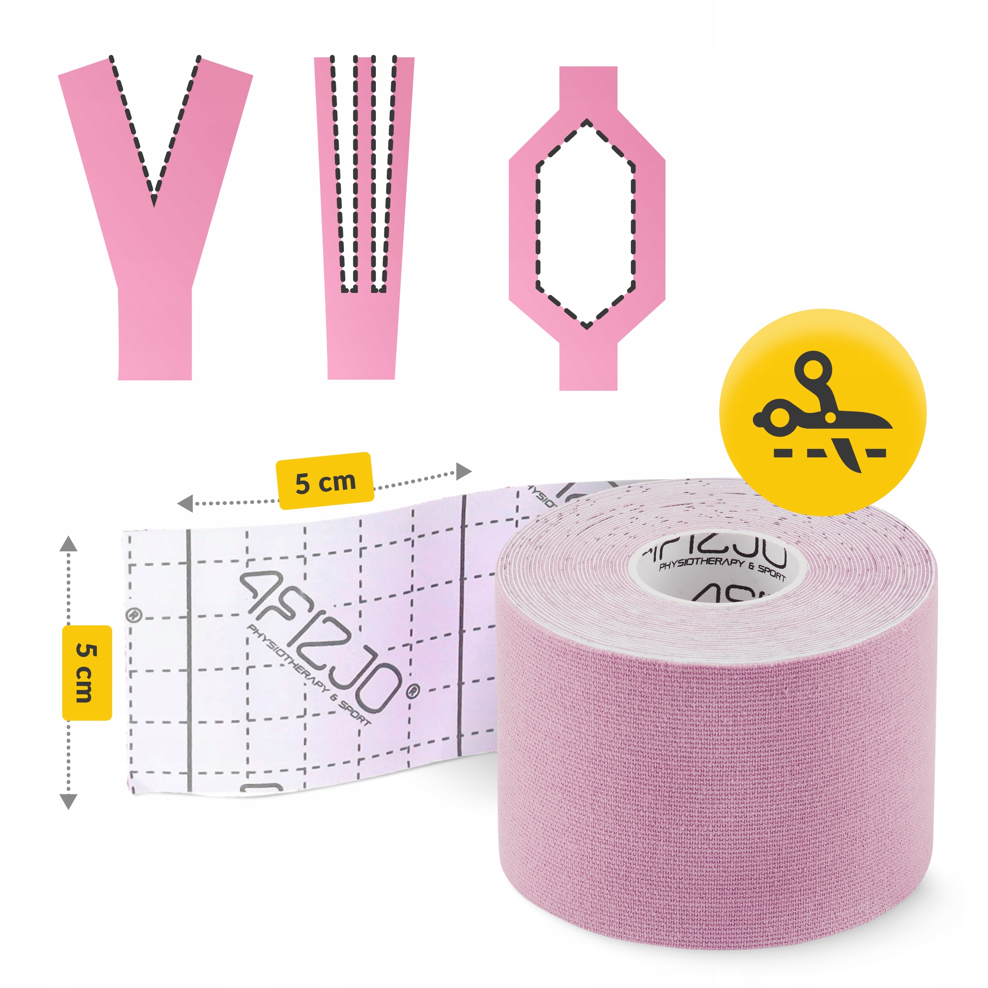 Стрічка кінезіологічна (кінезіо тейп) 4FIZJO 5 см x 5 м Light Pink (P-5907739316028) — мініатюра 6