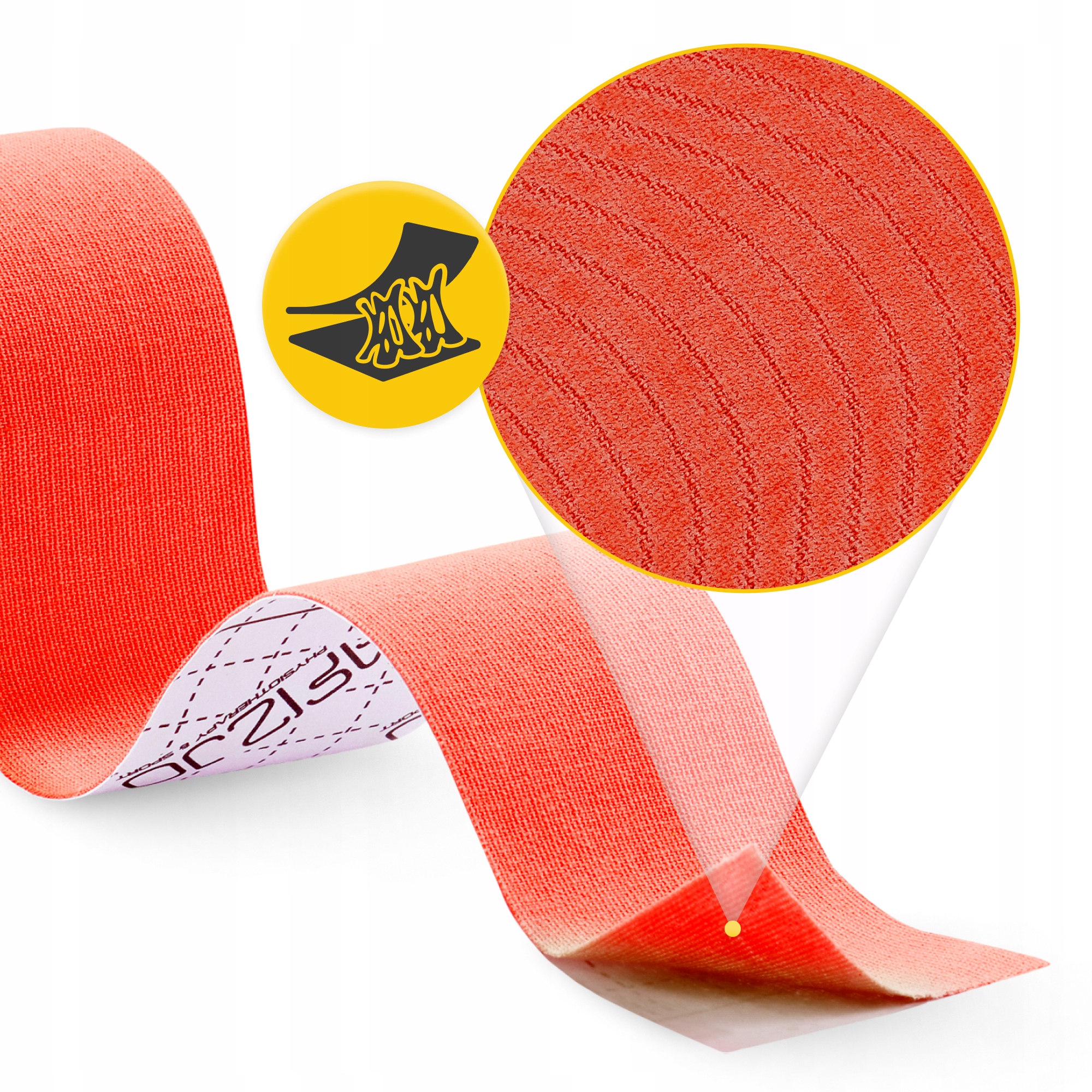 Стрічка кінезіологічна (кінезіо тейп) 4FIZJO 5 см x 5 м Red (P-5907739318800) — мініатюра 10
