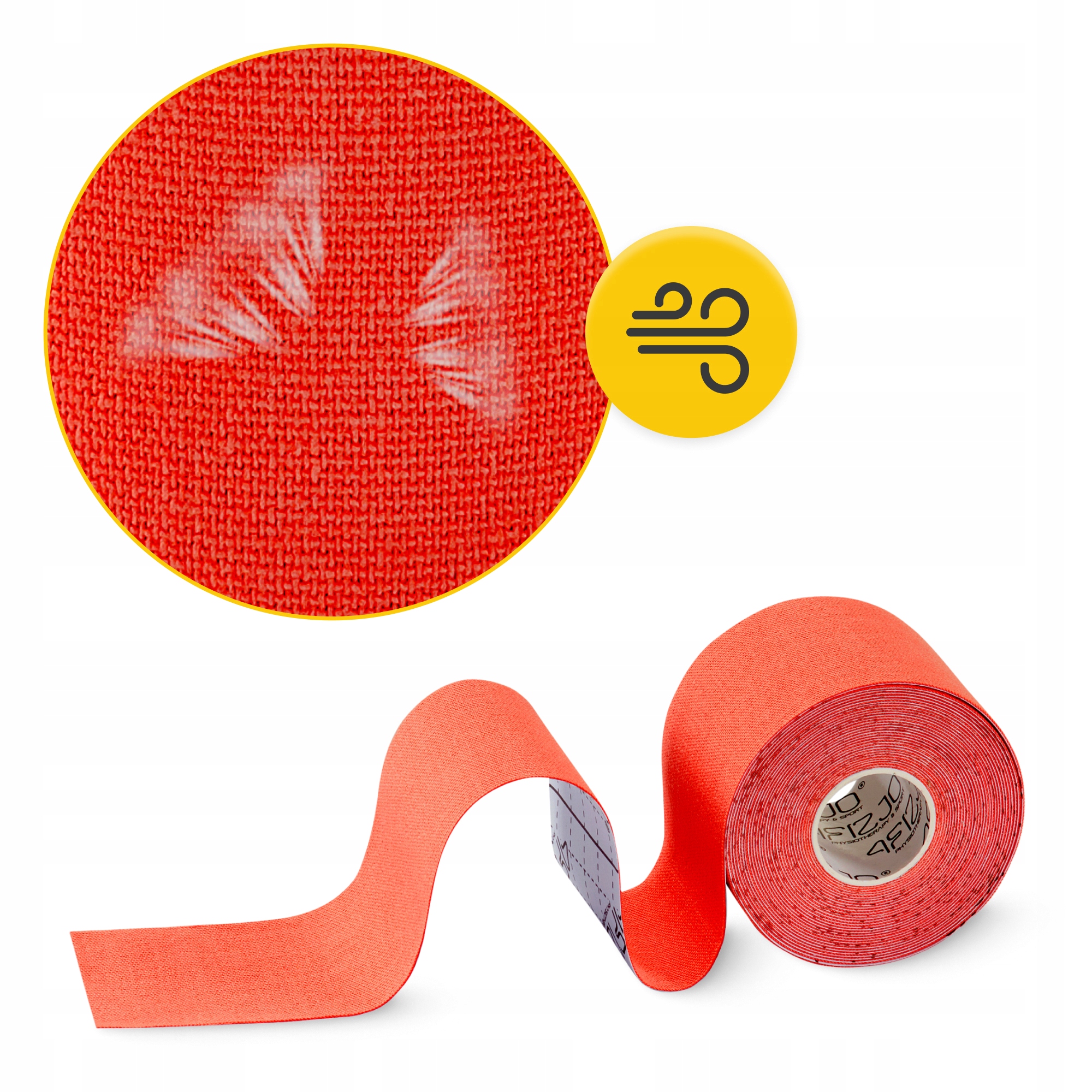 Стрічка кінезіологічна (кінезіо тейп) 4FIZJO 5 см x 5 м Red (P-5907739318800) — мініатюра 8