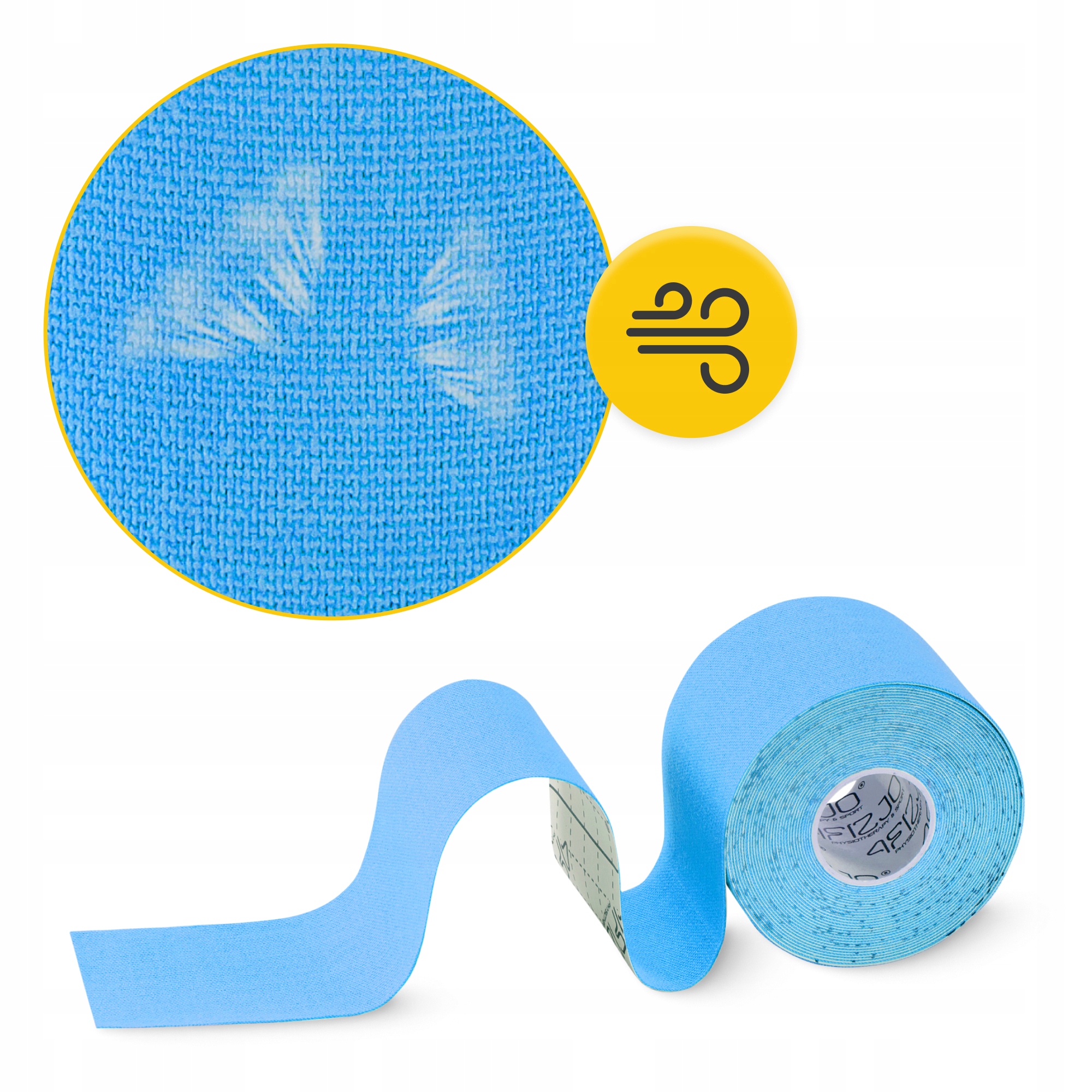 Стрічка кінезіологічна (кінезіо тейп) 4FIZJO 5 см x 5 м Sky Blue (P-5907739315991) — фото 4