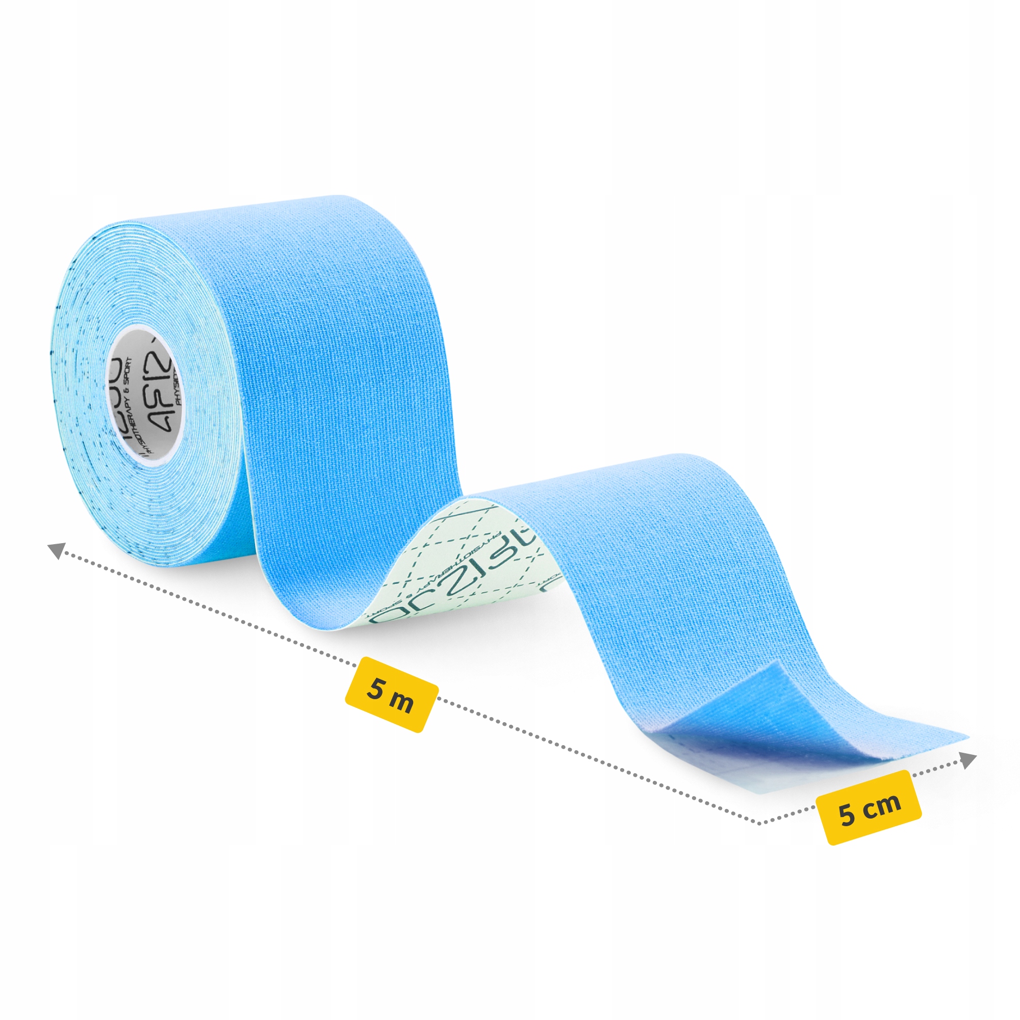 Стрічка кінезіологічна (кінезіо тейп) 4FIZJO 5 см x 5 м Sky Blue (P-5907739315991) — мініатюра 10