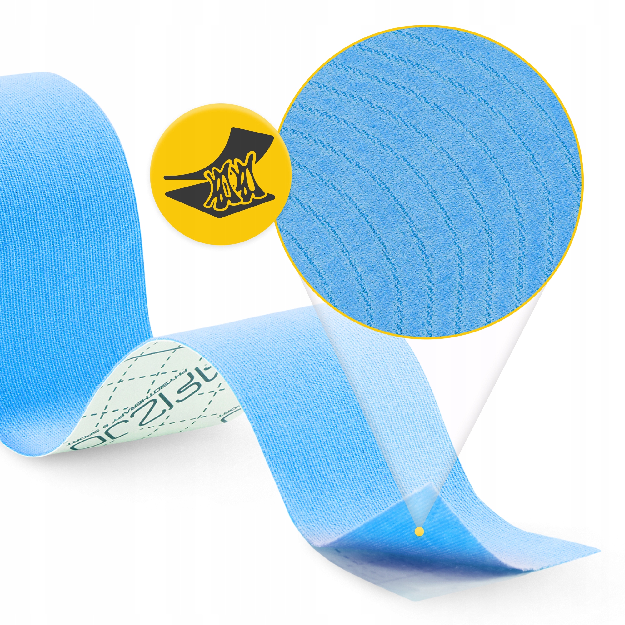 Стрічка кінезіологічна (кінезіо тейп) 4FIZJO 5 см x 5 м Sky Blue (P-5907739315991) — фото 2