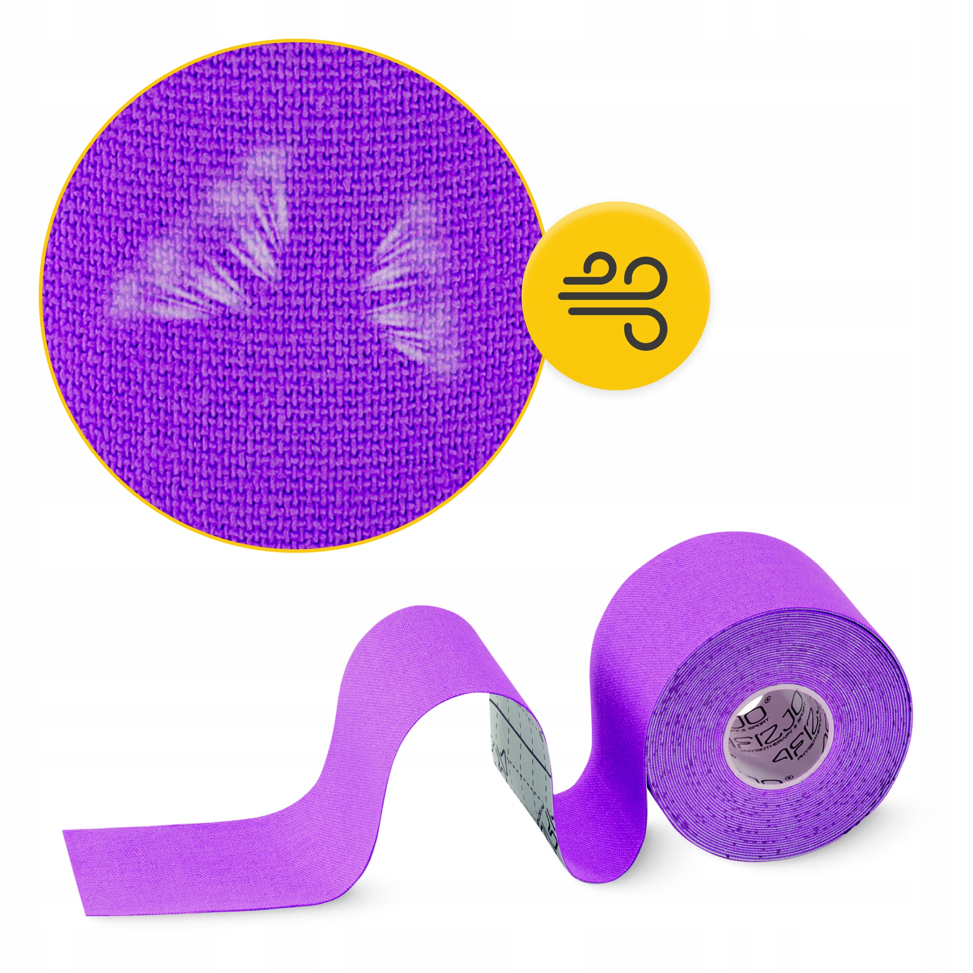 Стрічка кінезіологічна (кінезіо тейп) 4FIZJO 5 см x 5 м Violet (P-5907739318817) — фото 3