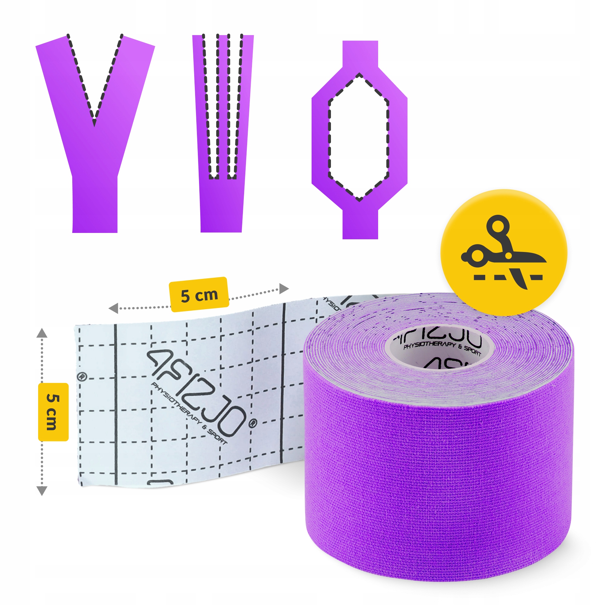 Стрічка кінезіологічна (кінезіо тейп) 4FIZJO 5 см x 5 м Violet (P-5907739318817) — фото 5