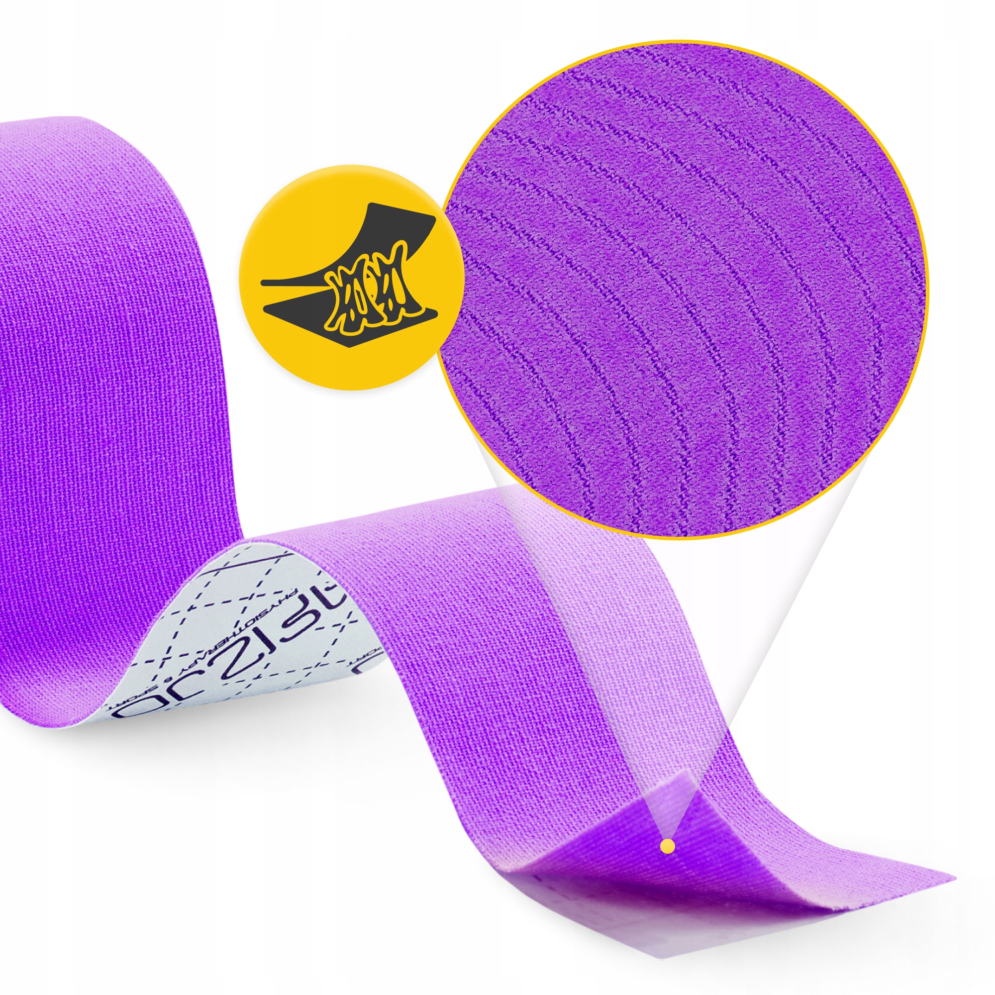 Стрічка кінезіологічна (кінезіо тейп) 4FIZJO 5 см x 5 м Violet (P-5907739318817) — фото 2
